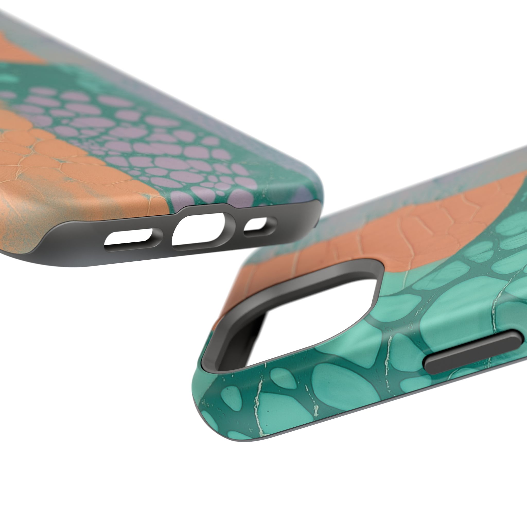 Serpentina Chic – Teal Coral Snake Skin iPhone Case - Image 72