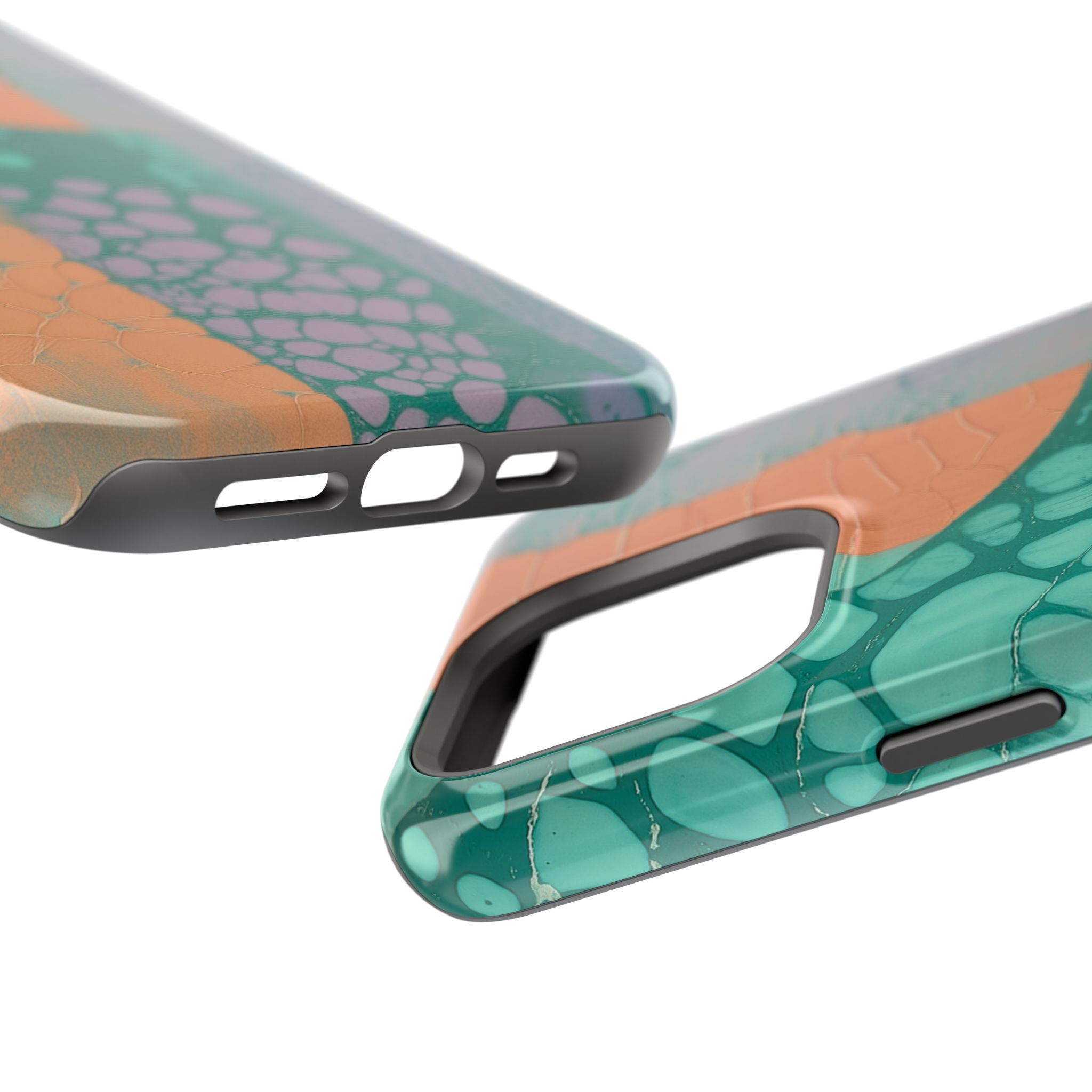 Serpentina Chic – Teal Coral Snake Skin iPhone Case - Image 92