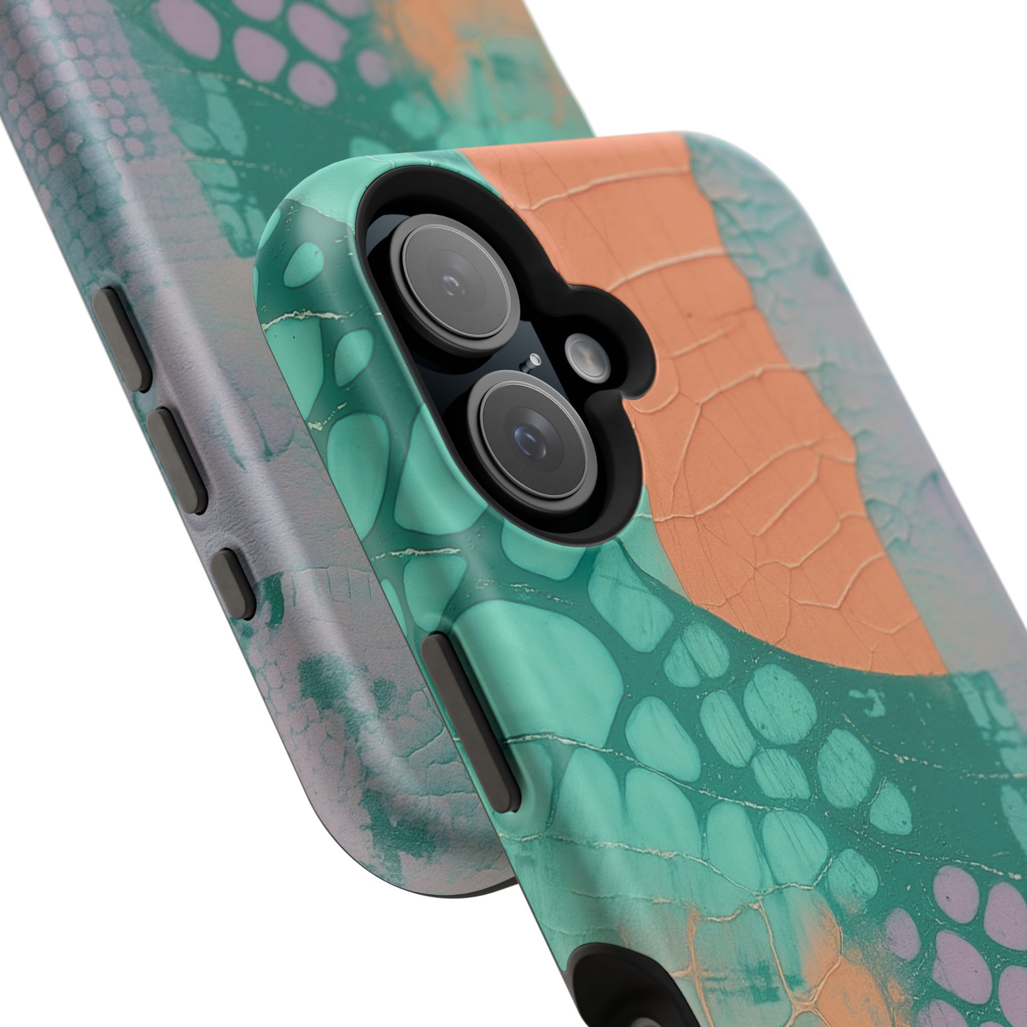 Serpentina Chic – Teal Coral Snake Skin iPhone Case - Image 104