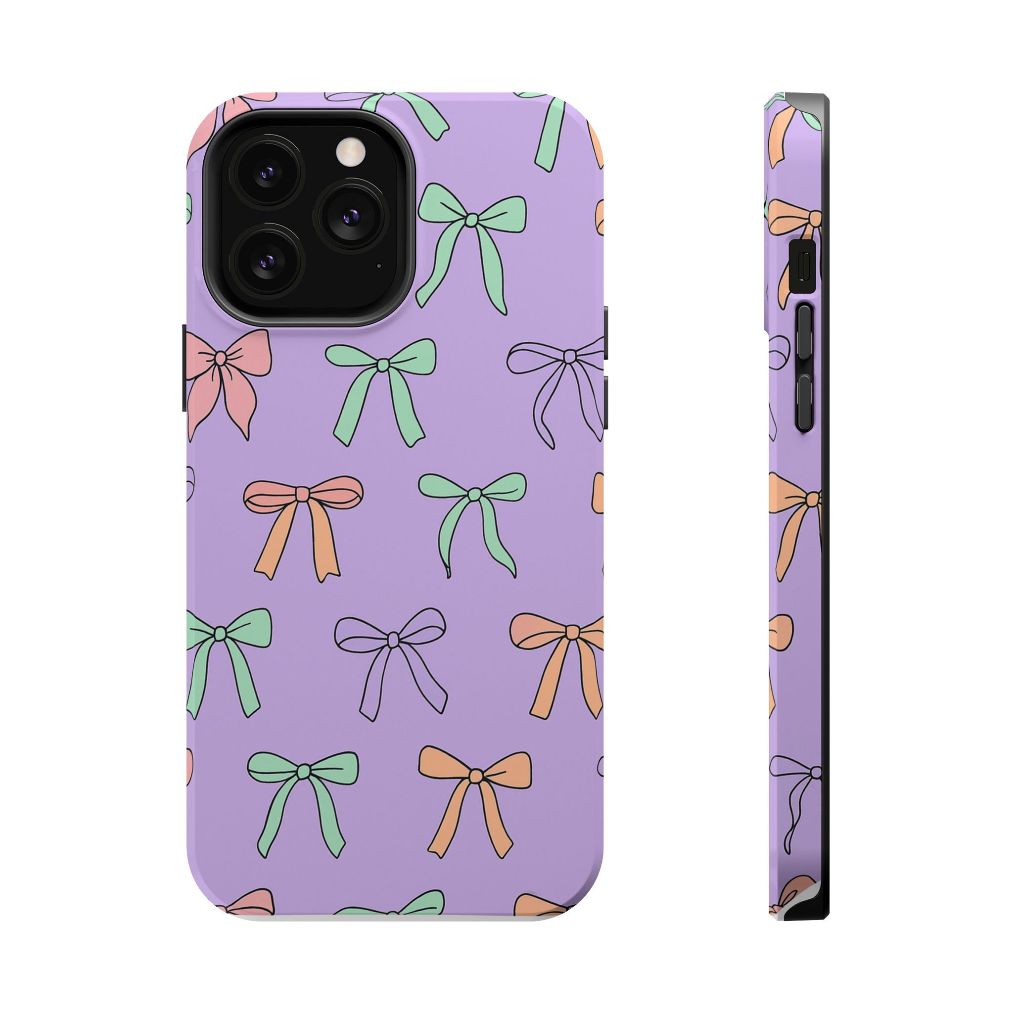 Pastel Bows – Soft Lavender Cute Ribbon Pattern iPhone Case - Image 17