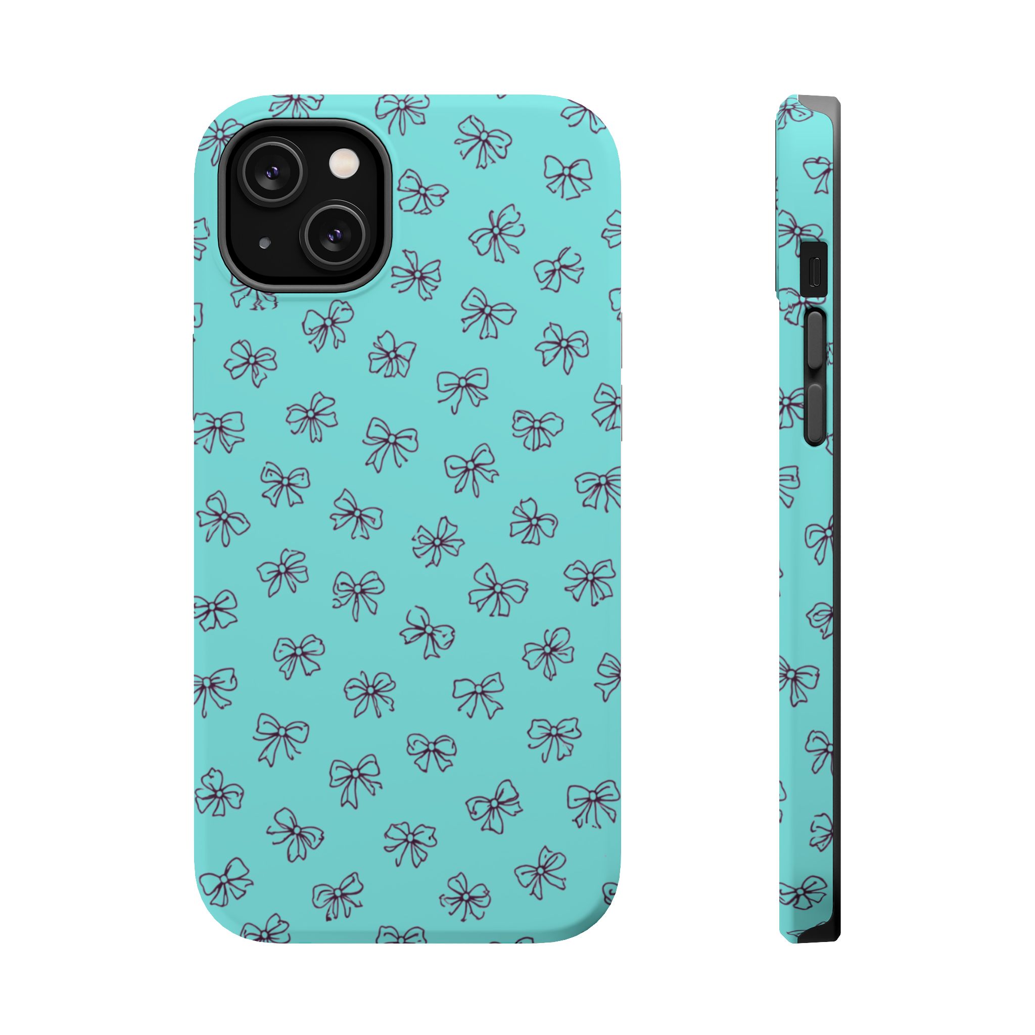 Mint Bows – Minimal Ribbon Pattern Mint iPhone Case - Image 7