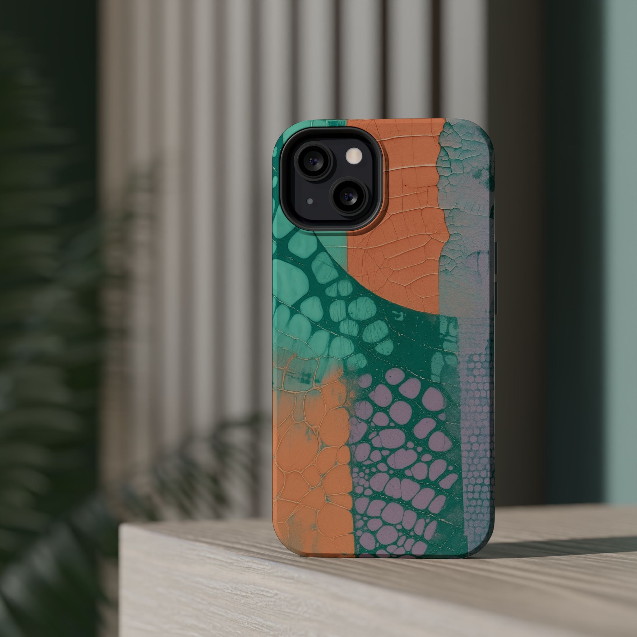 Serpentina Chic – Teal Coral Snake Skin iPhone Case - Image 41