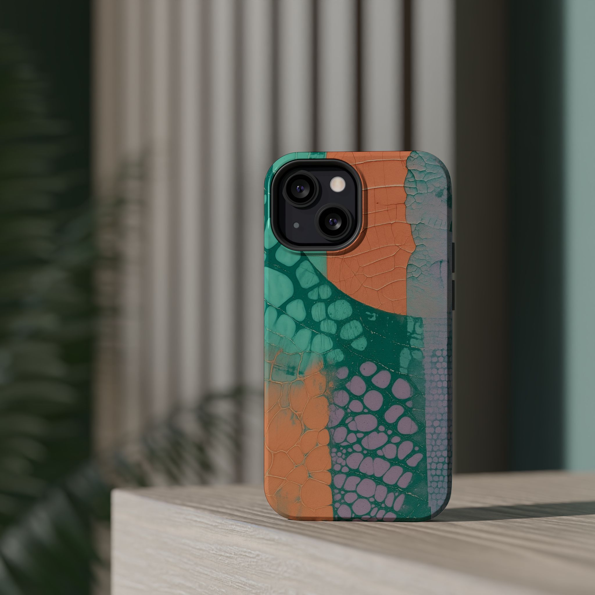 Serpentina Chic – Teal Coral Snake Skin iPhone Case - Image 45