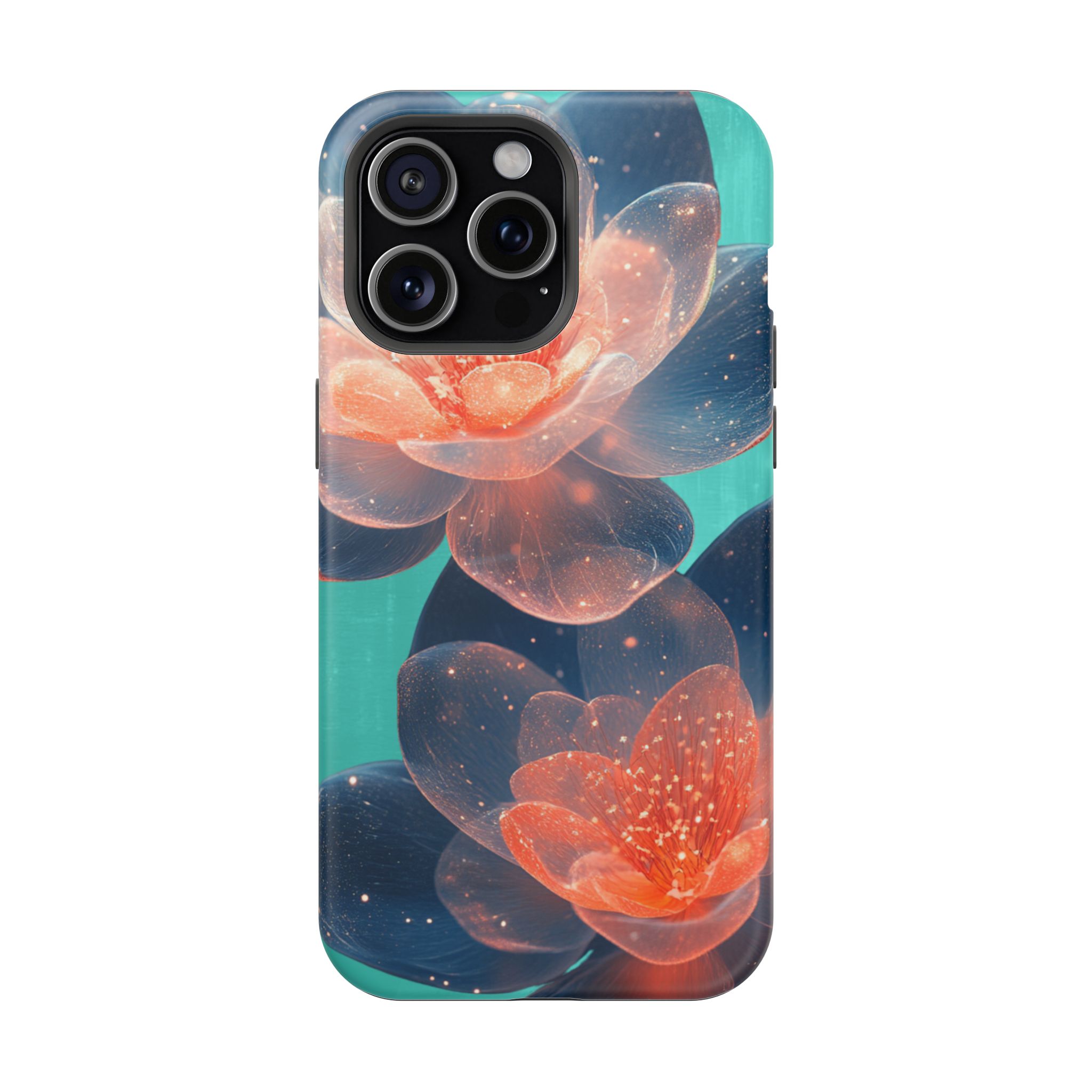 Velouris – Turquoise Glow Lotus Floral iPhone Case - Image 25