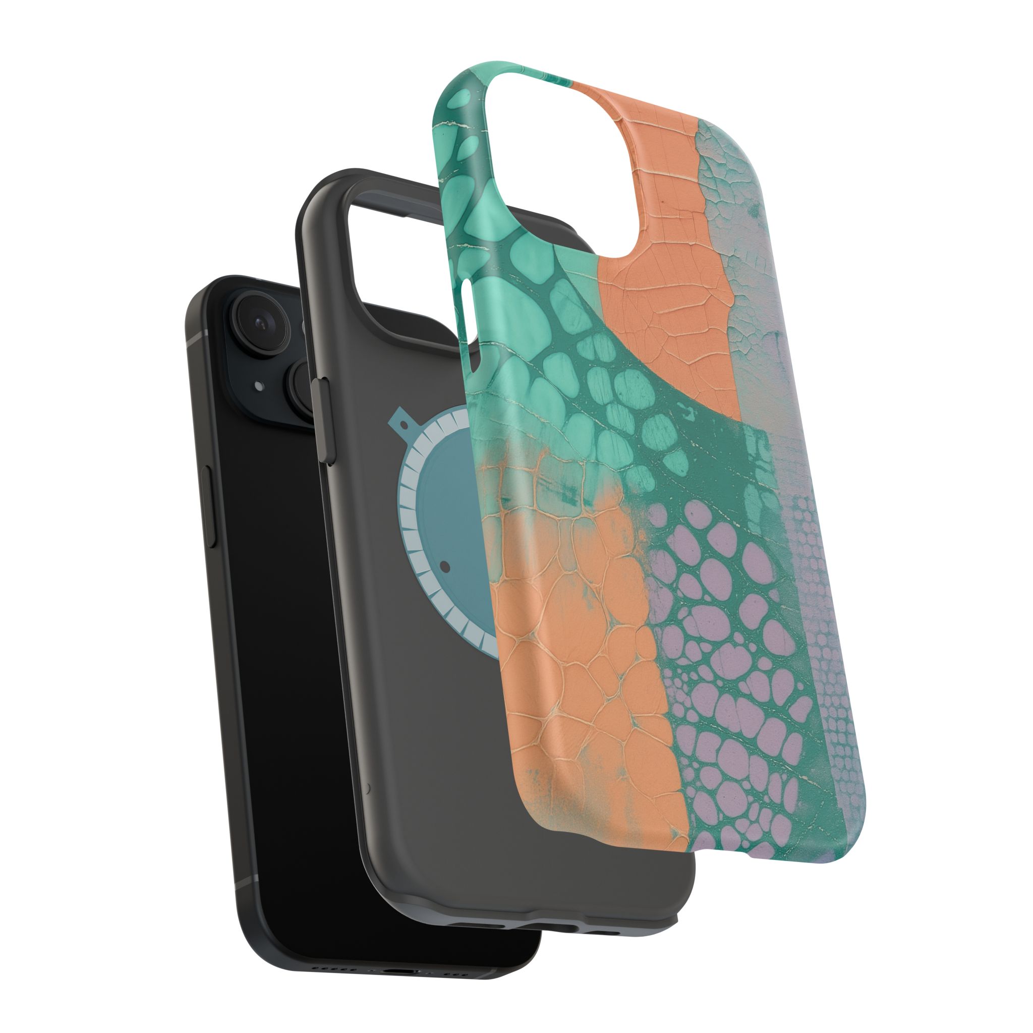 Serpentina Chic – Teal Coral Snake Skin iPhone Case - Image 73