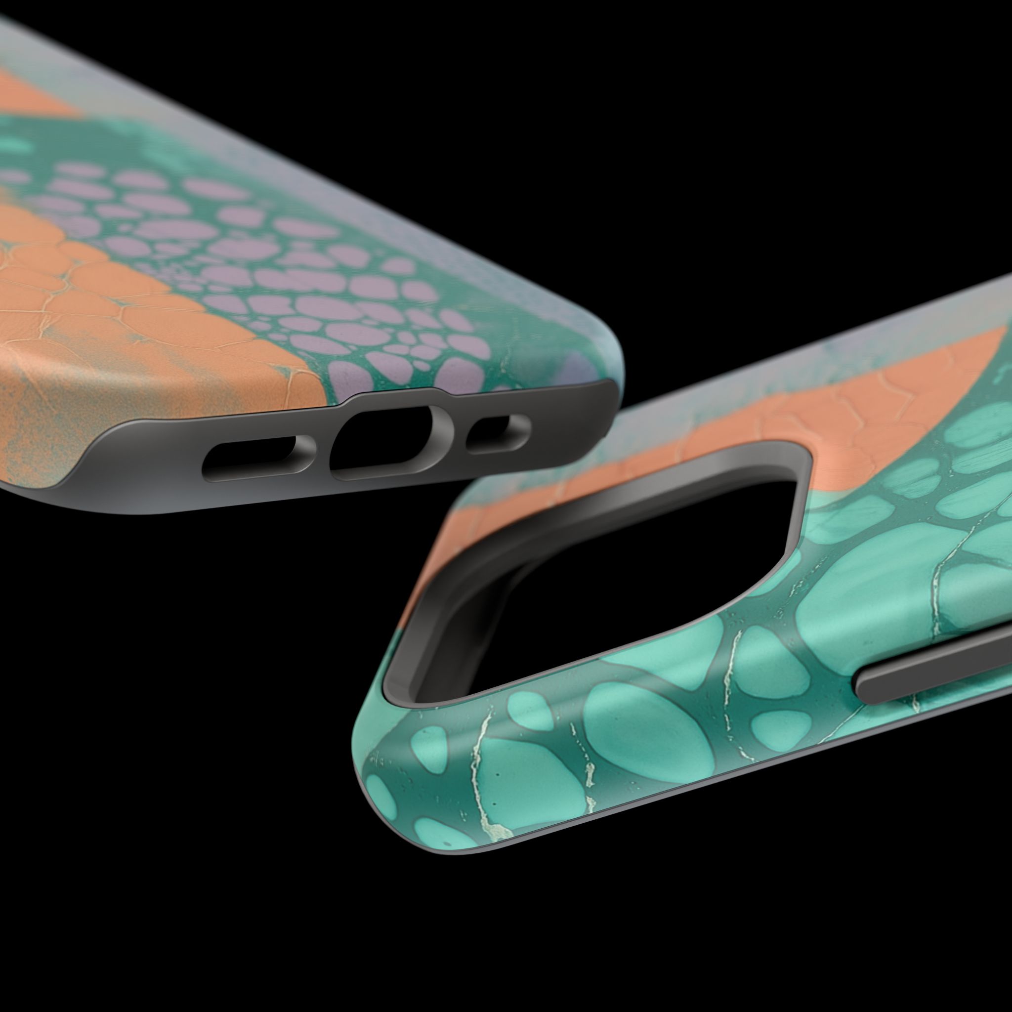 Serpentina Chic – Teal Coral Snake Skin iPhone Case - Image 80