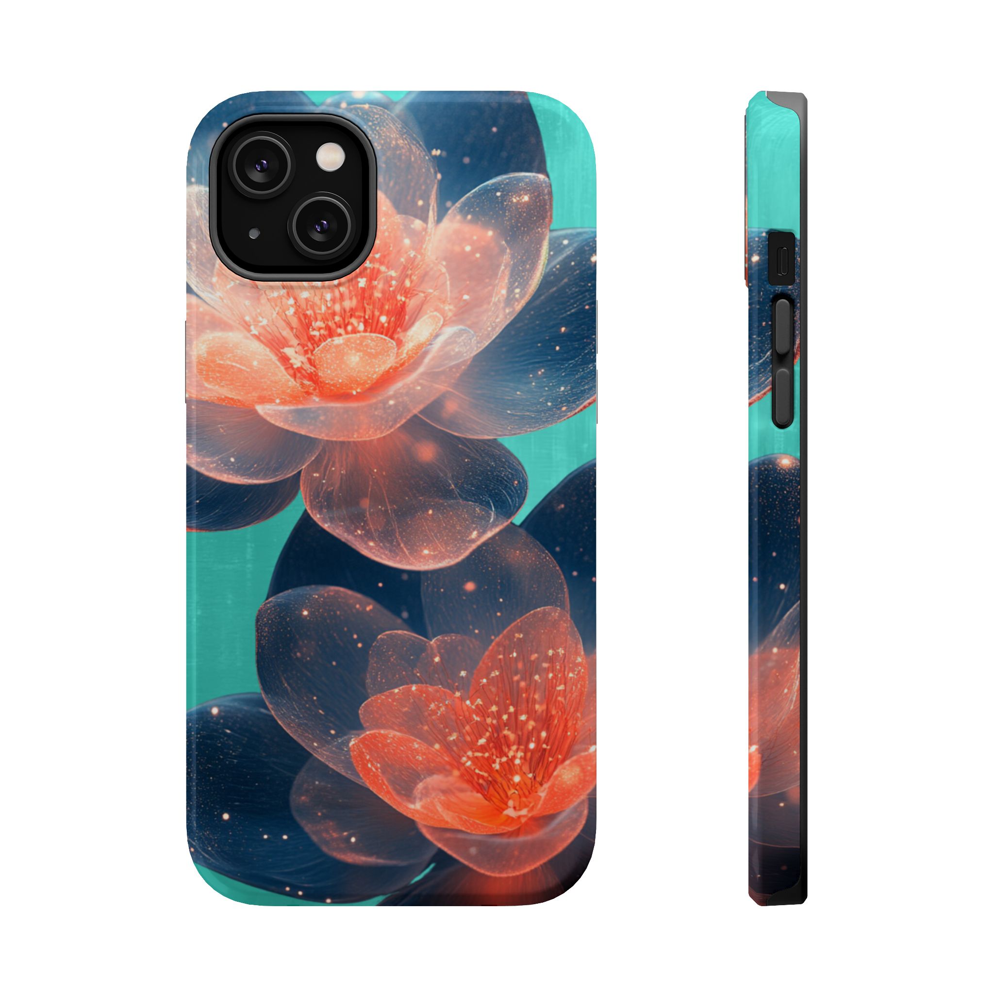 Velouris – Turquoise Glow Lotus Floral iPhone Case - Image 6