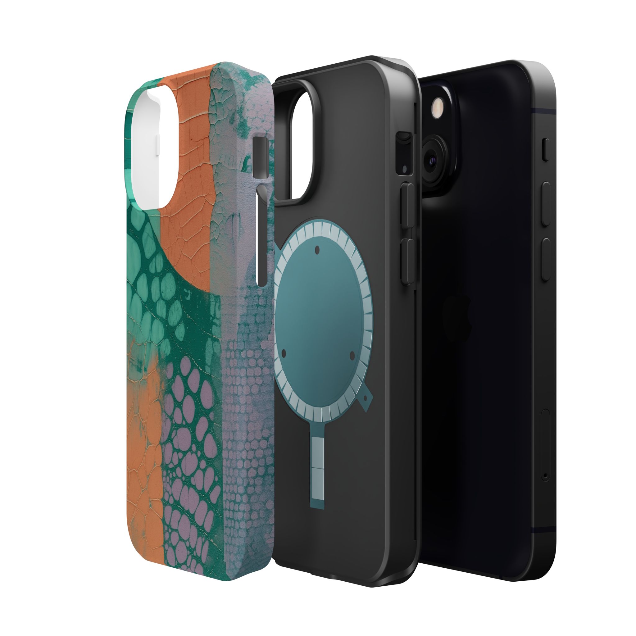 Serpentina Chic – Teal Coral Snake Skin iPhone Case - Image 47