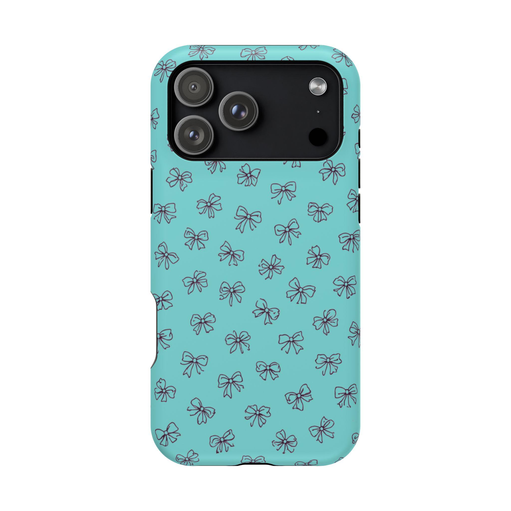 Mint Bows – Minimal Ribbon Pattern Mint iPhone Case - Image 40