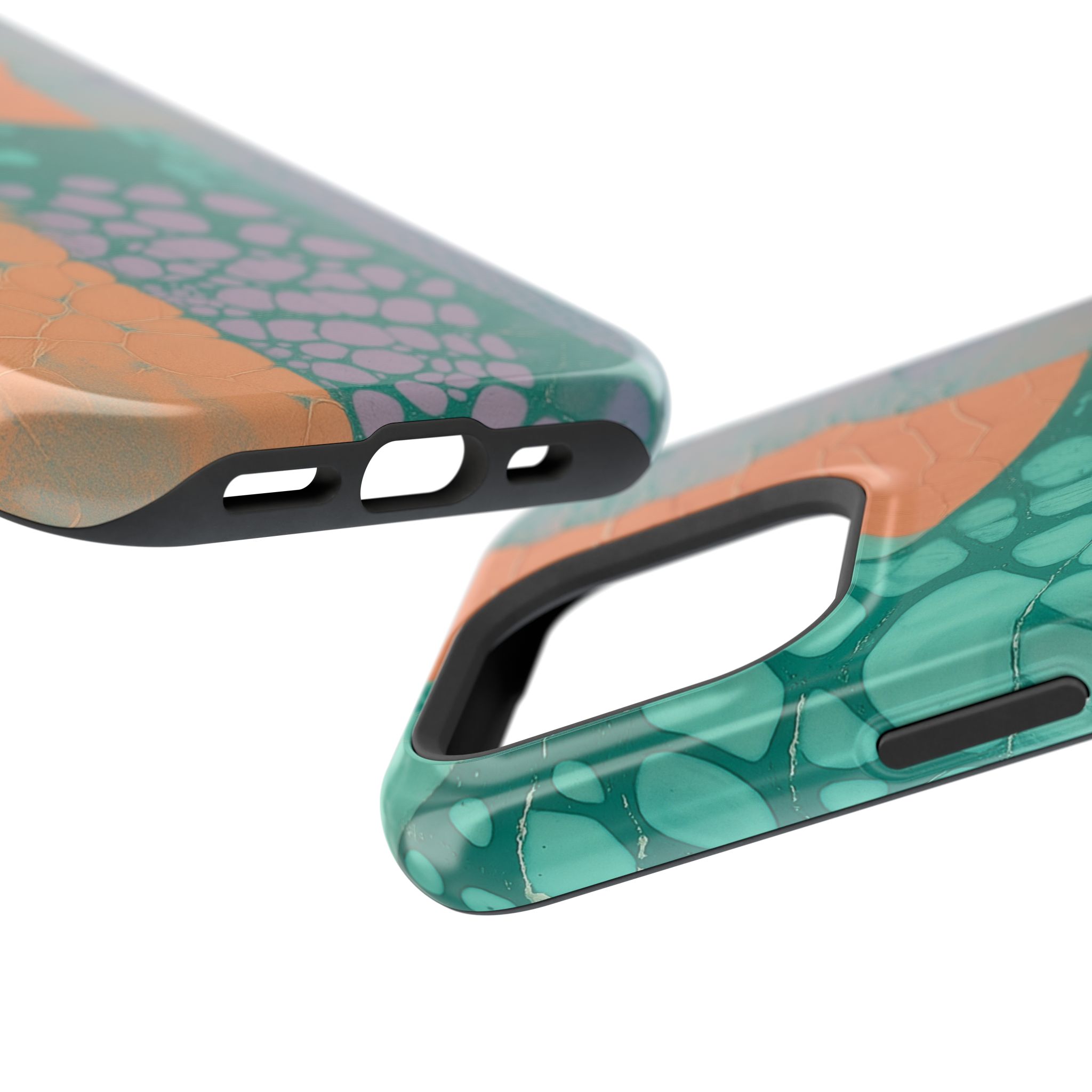 Serpentina Chic – Teal Coral Snake Skin iPhone Case - Image 117