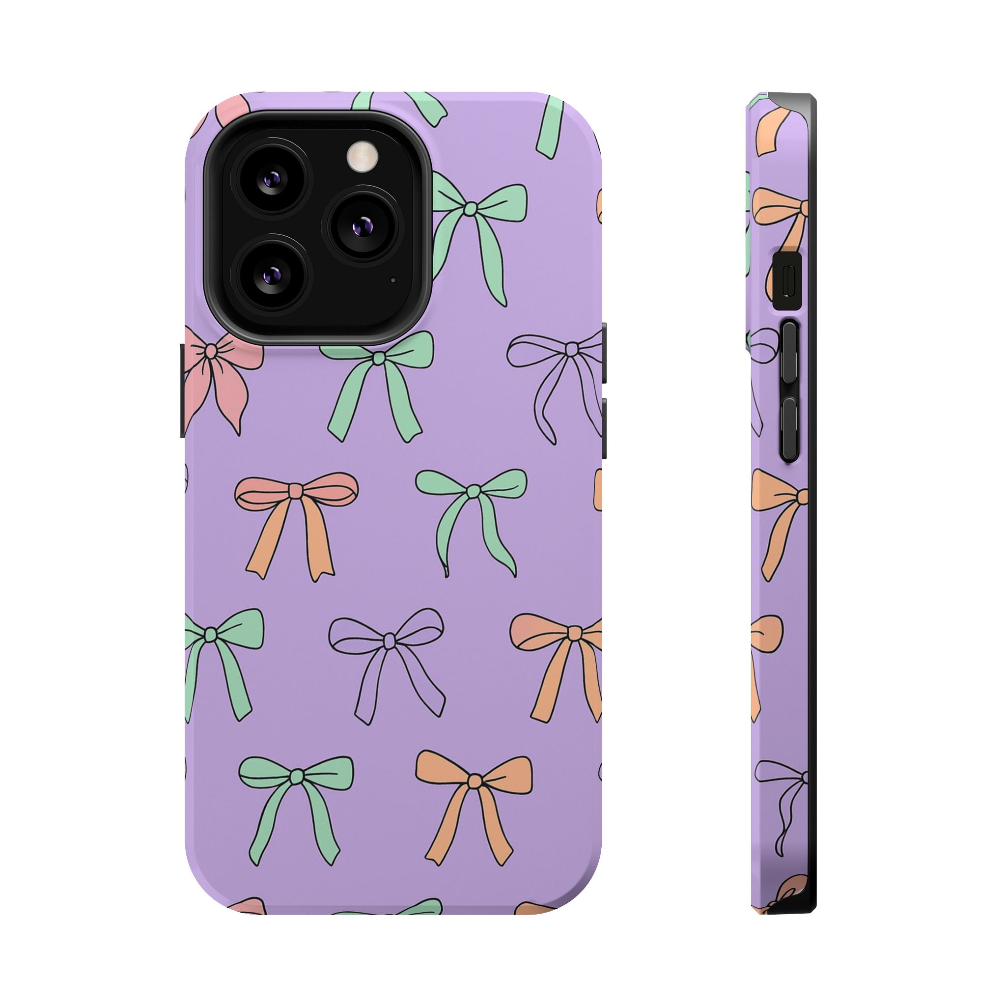 Pastel Bows – Soft Lavender Cute Ribbon Pattern iPhone Case - Image 15