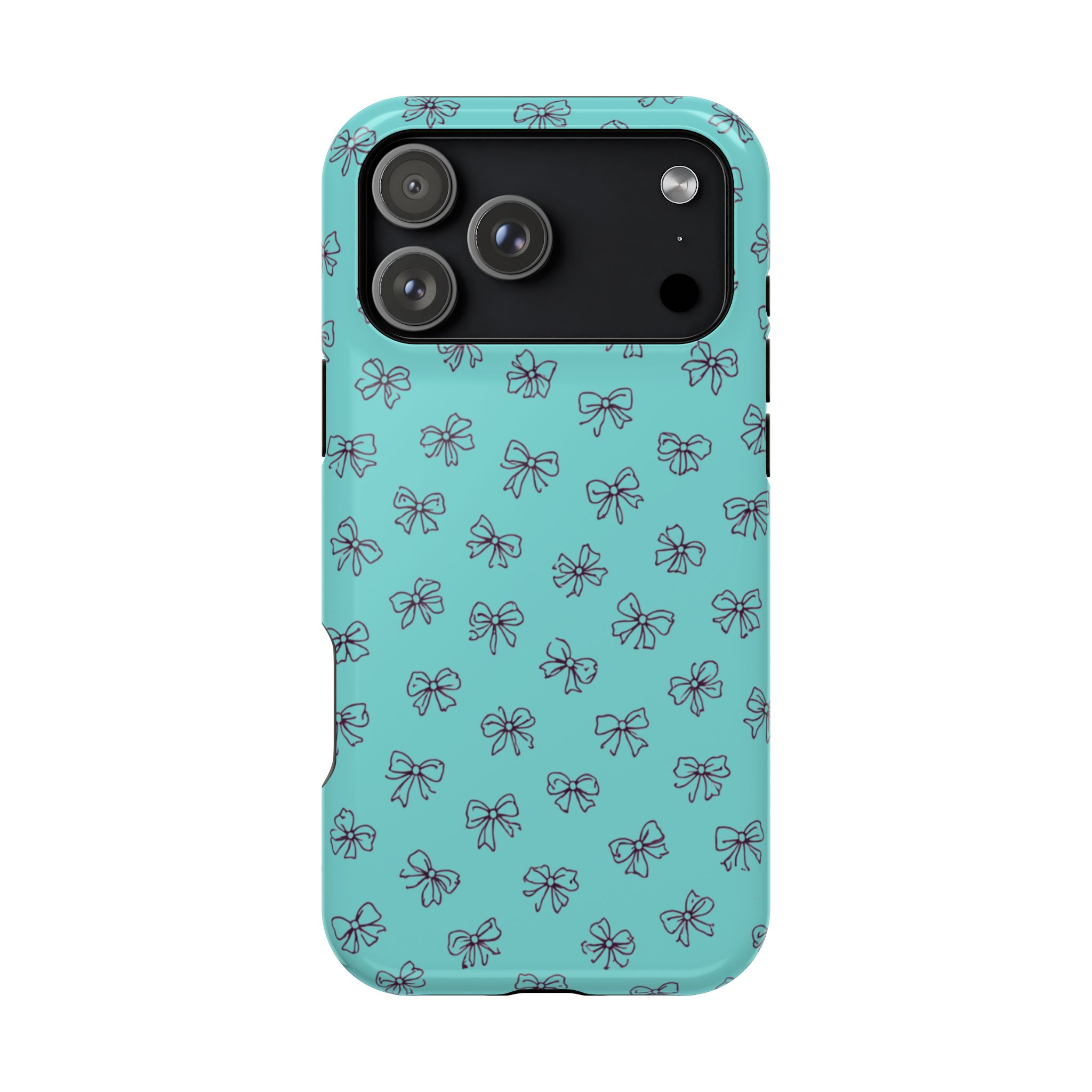 Mint Bows – Minimal Ribbon Pattern Mint iPhone Case - Image 39