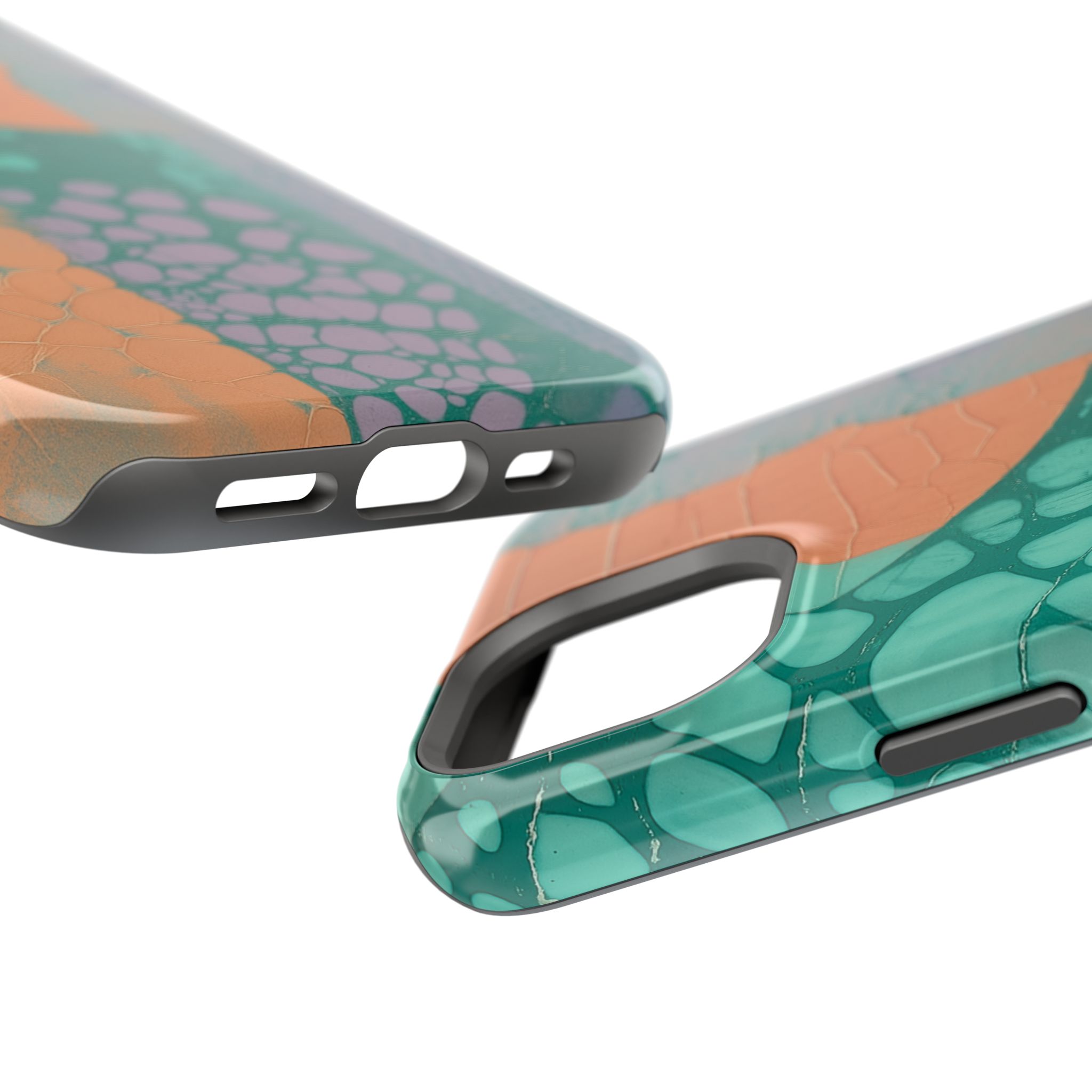 Serpentina Chic – Teal Coral Snake Skin iPhone Case - Image 68