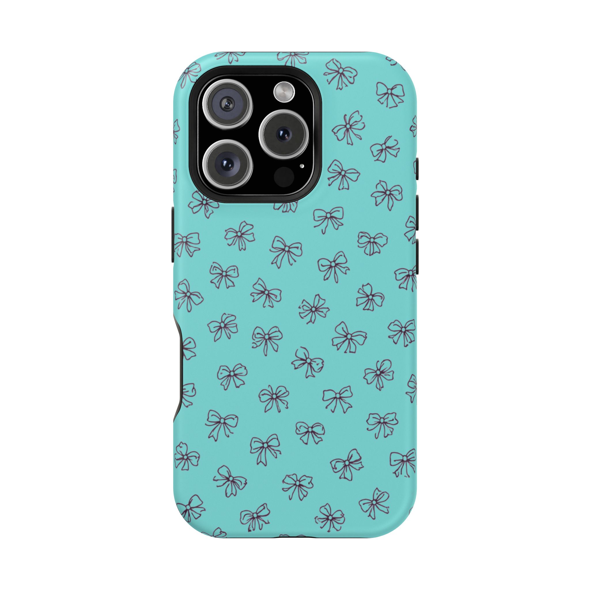 Mint Bows – Minimal Ribbon Pattern Mint iPhone Case - Image 31