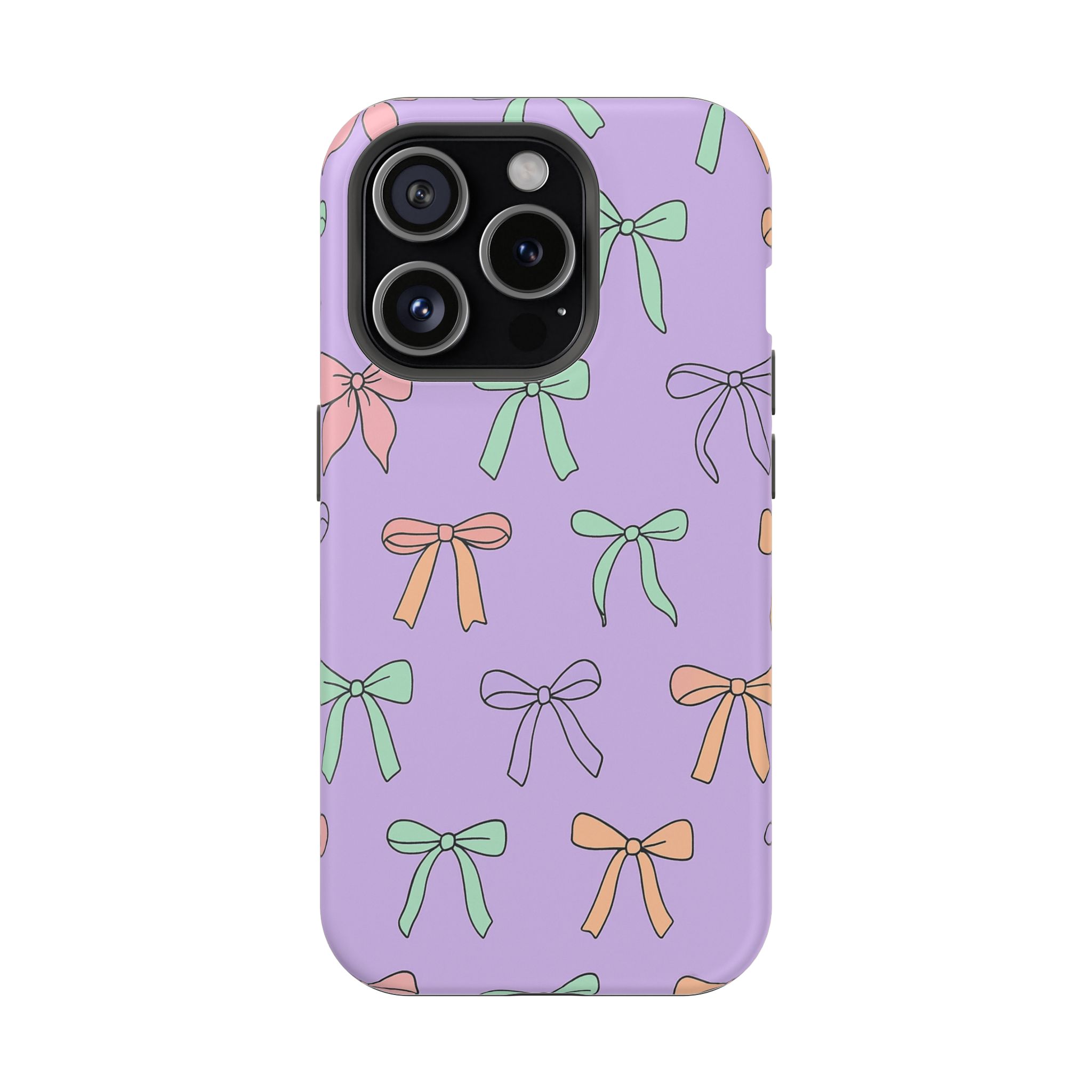 Pastel Bows – Soft Lavender Cute Ribbon Pattern iPhone Case - Image 22