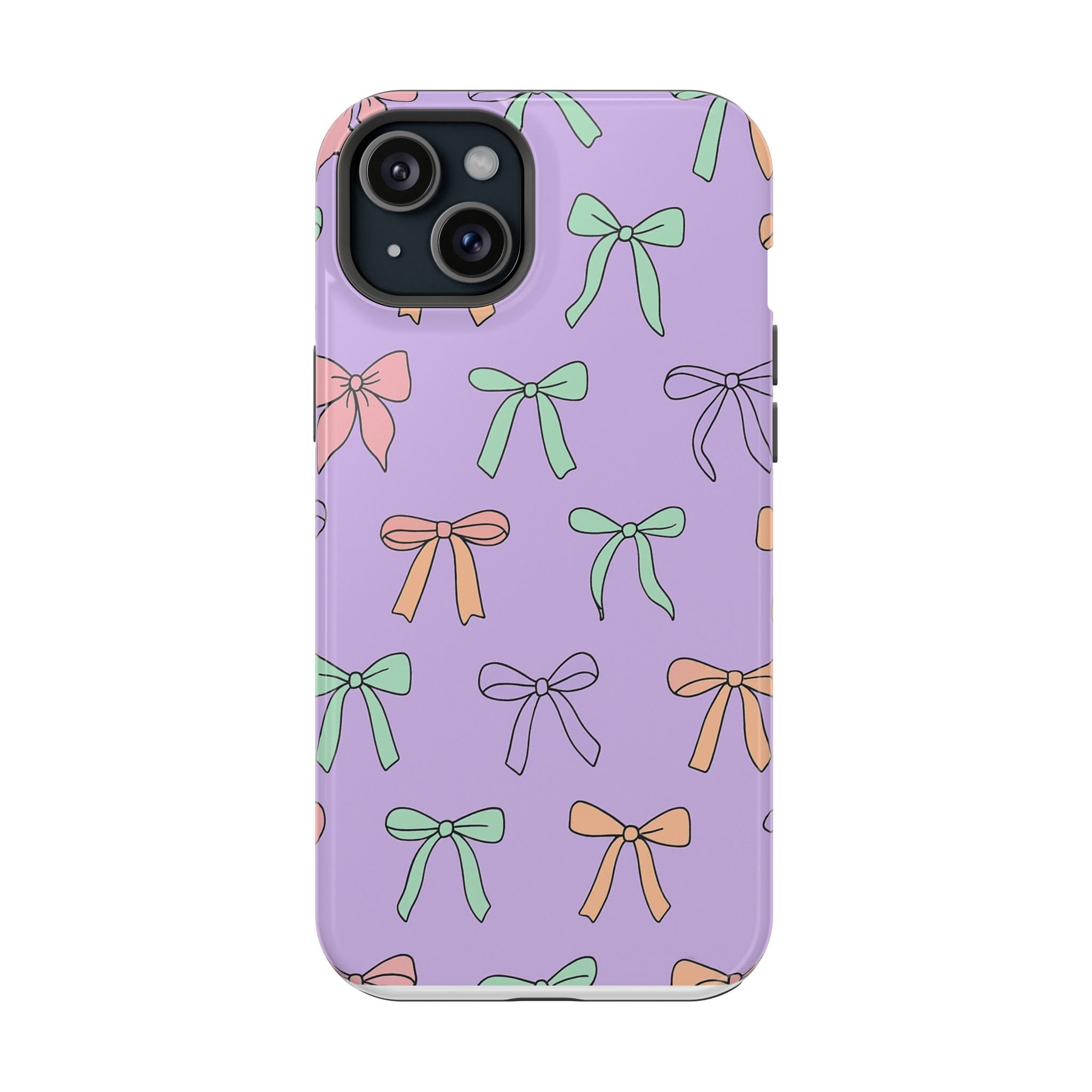 Pastel Bows – Soft Lavender Cute Ribbon Pattern iPhone Case - Image 23