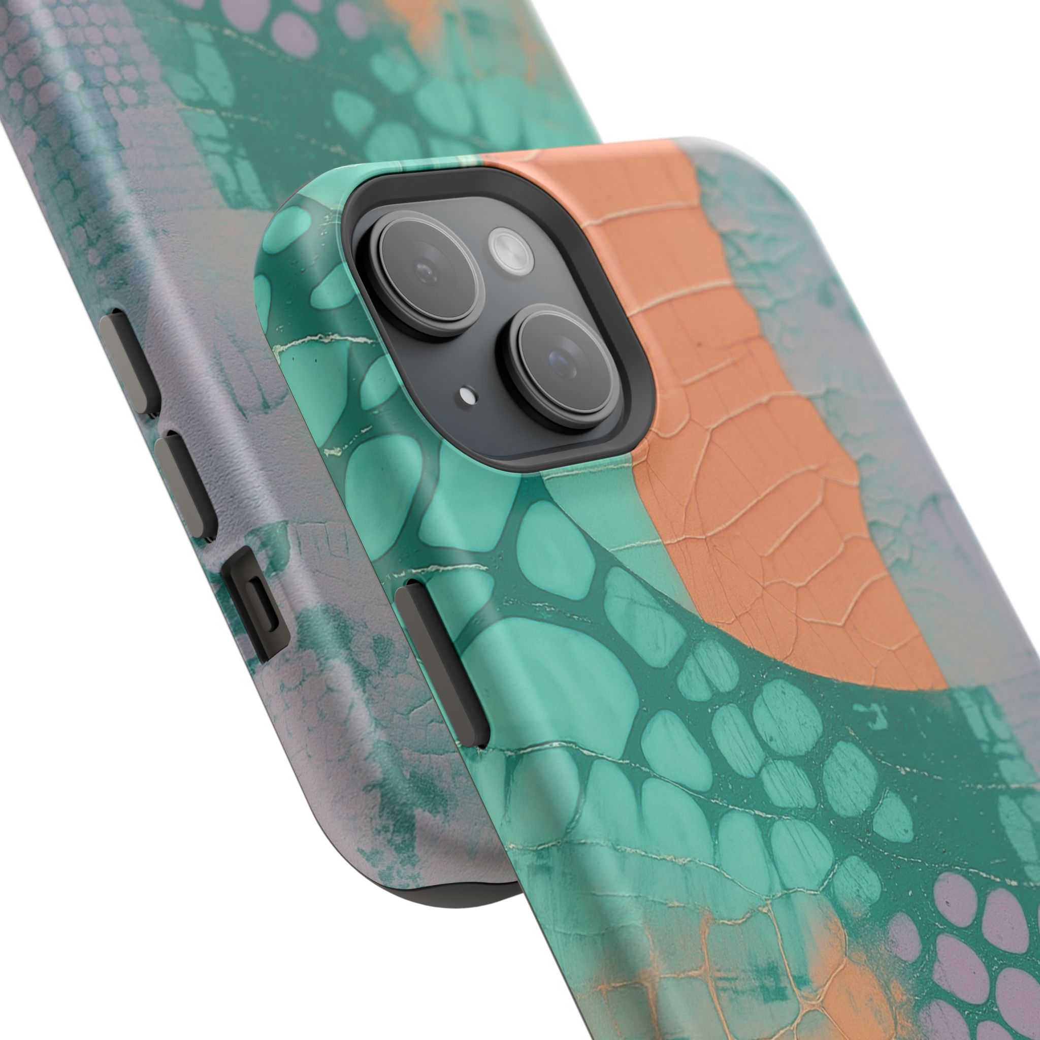 Serpentina Chic – Teal Coral Snake Skin iPhone Case - Image 87