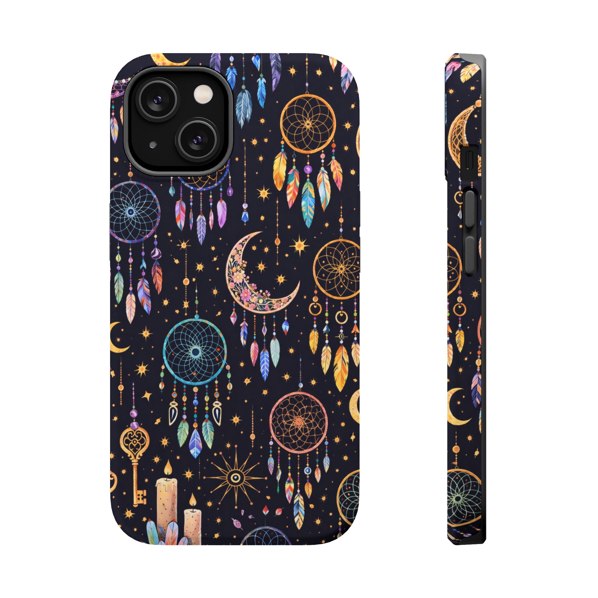 Celestial Dreams – Lunar Dream Catcher Magic iPhone Case - Image 3
