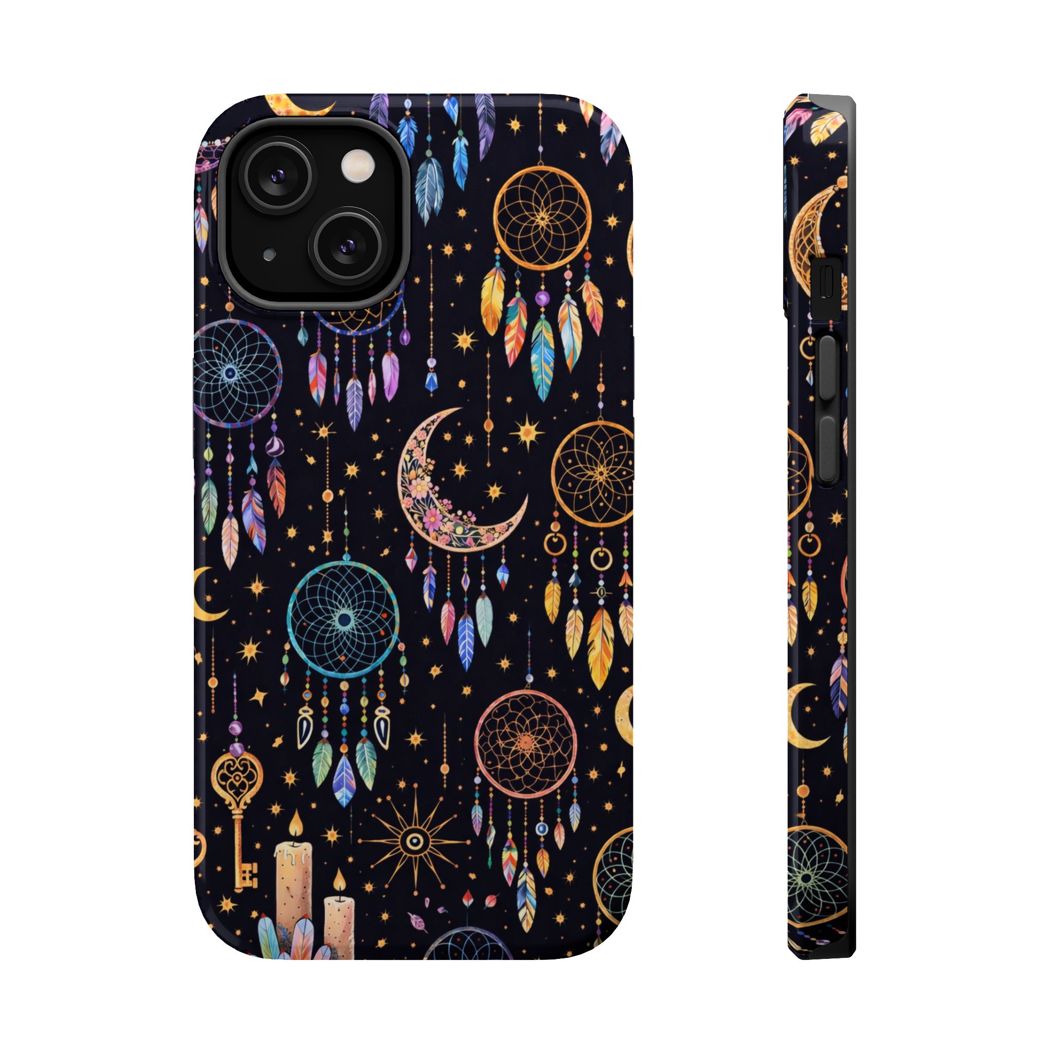 Celestial Dreams – Lunar Dream Catcher Magic iPhone Case - Image 2