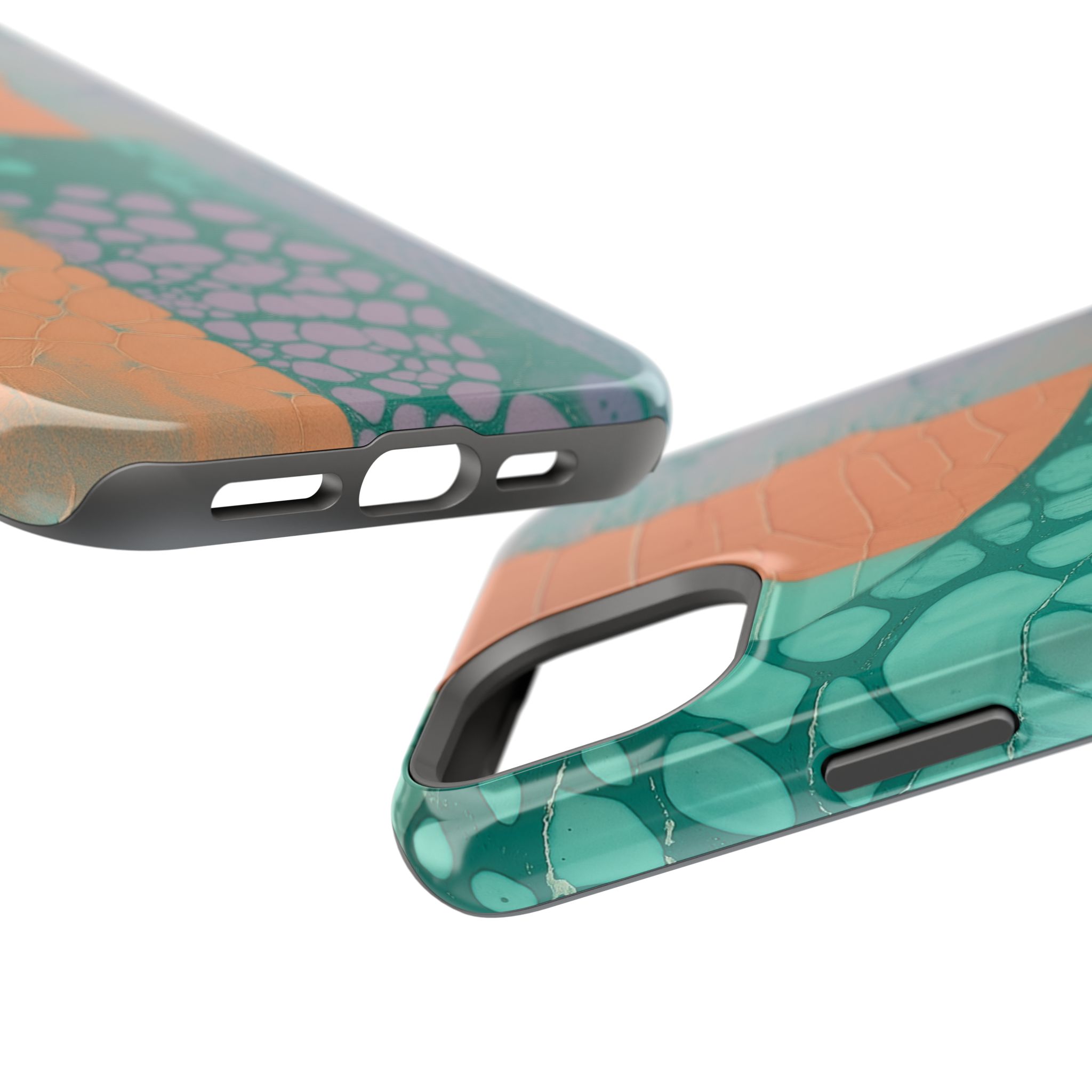 Serpentina Chic – Teal Coral Snake Skin iPhone Case - Image 84