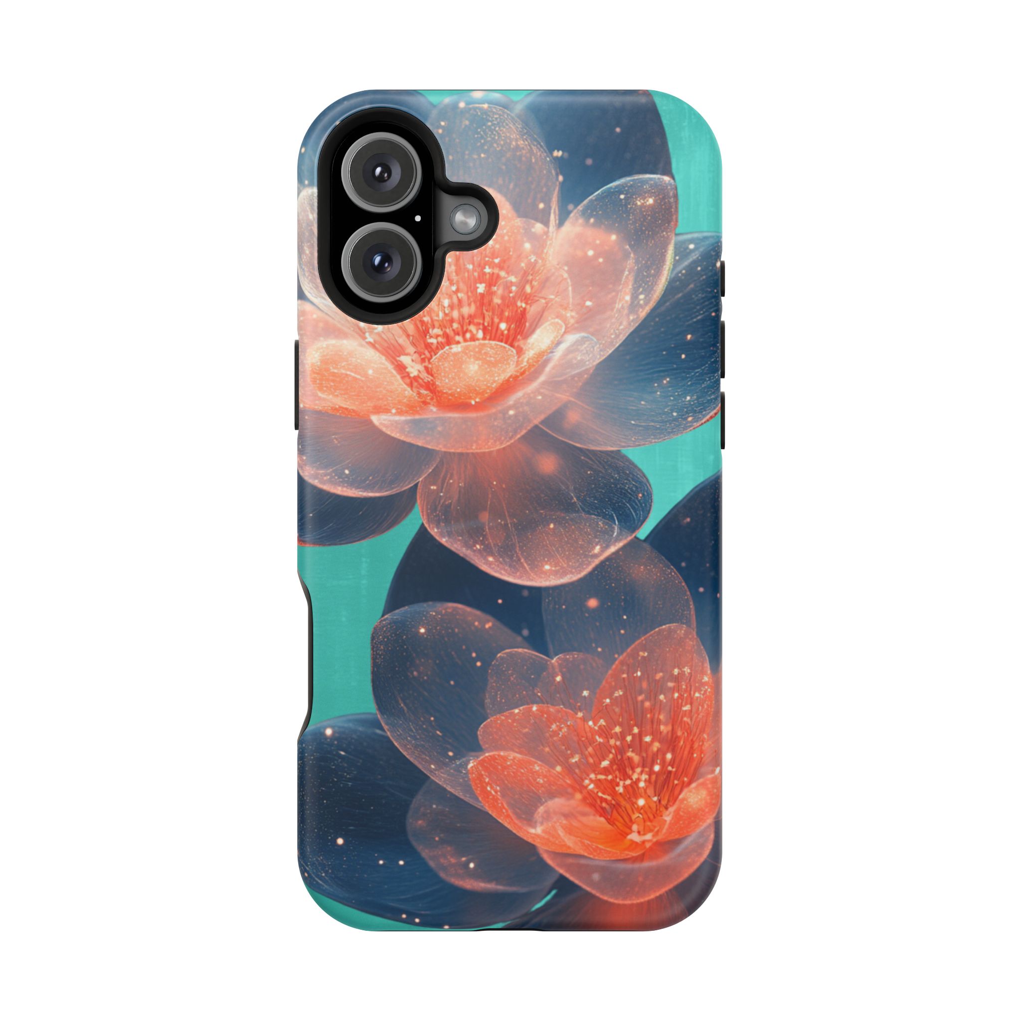 Velouris – Turquoise Glow Lotus Floral iPhone Case - Image 29