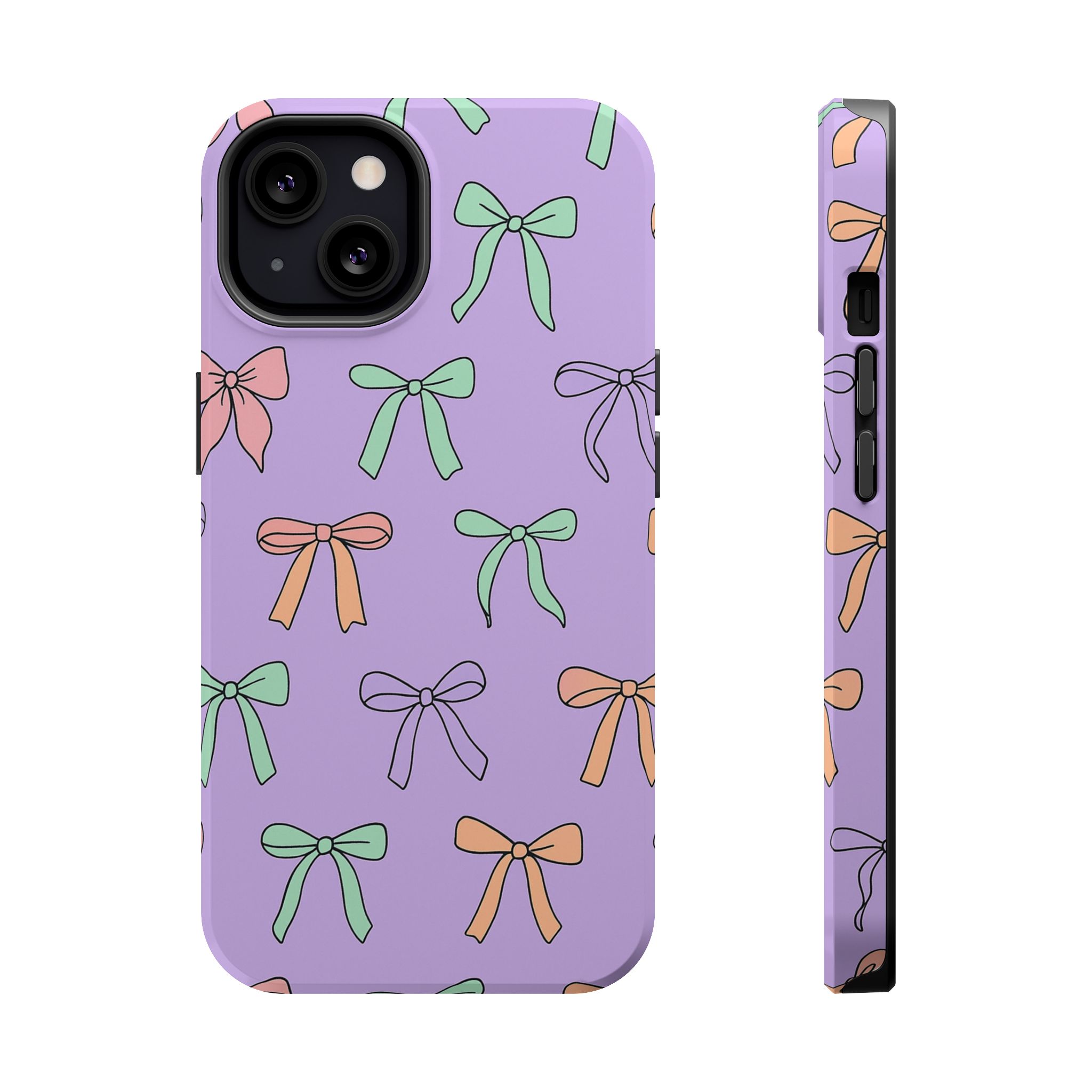 Pastel Bows – Soft Lavender Cute Ribbon Pattern iPhone Case - Image 11