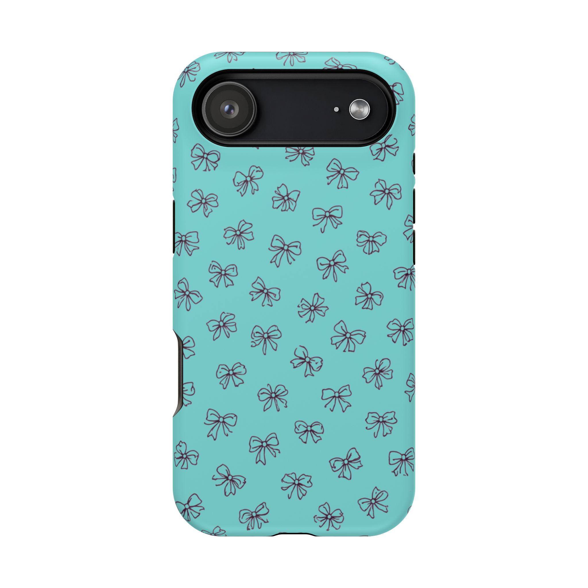 Mint Bows – Minimal Ribbon Pattern Mint iPhone Case - Image 36