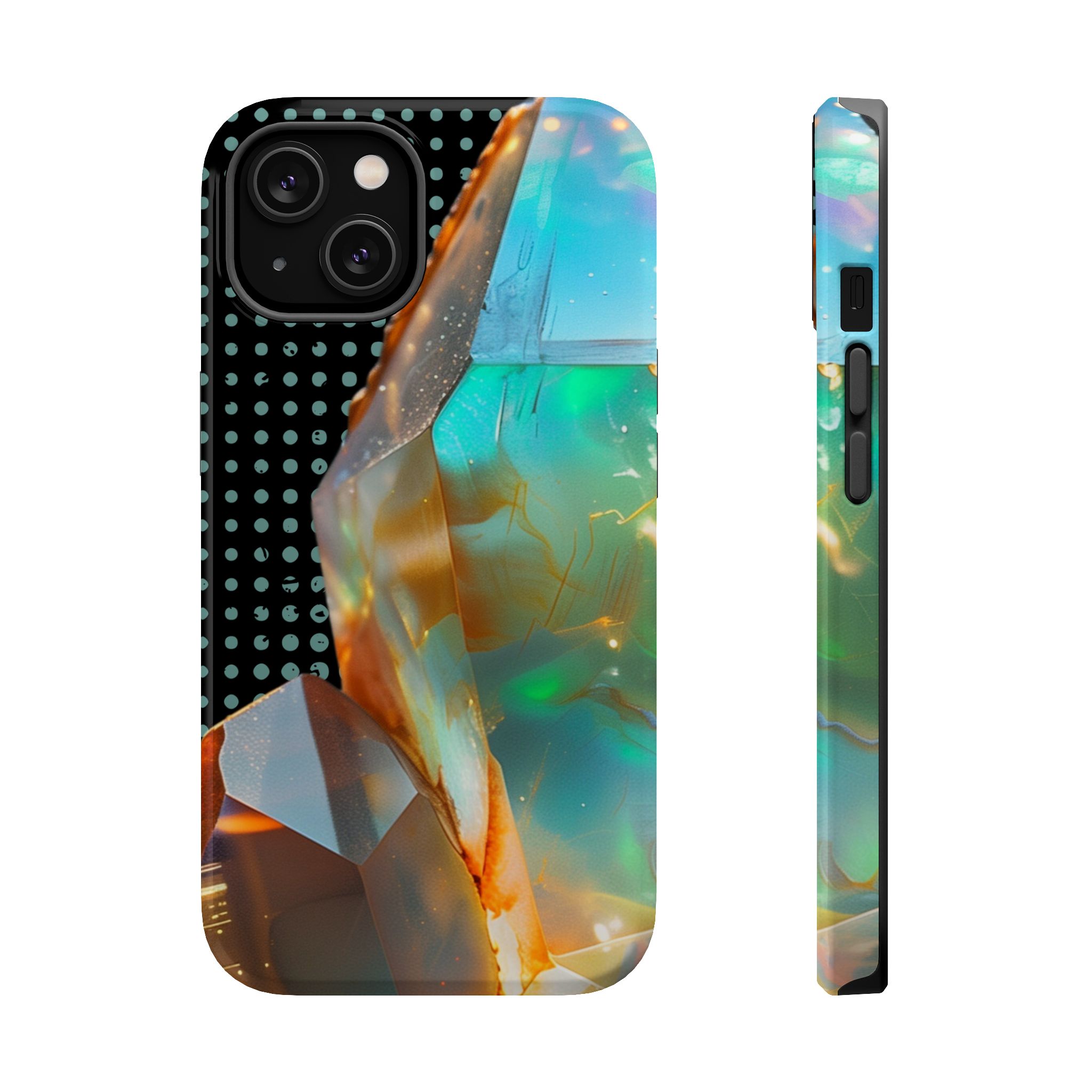 Prism Aura – Opal Iridescent Crystal Glow iPhone Case - Image 2