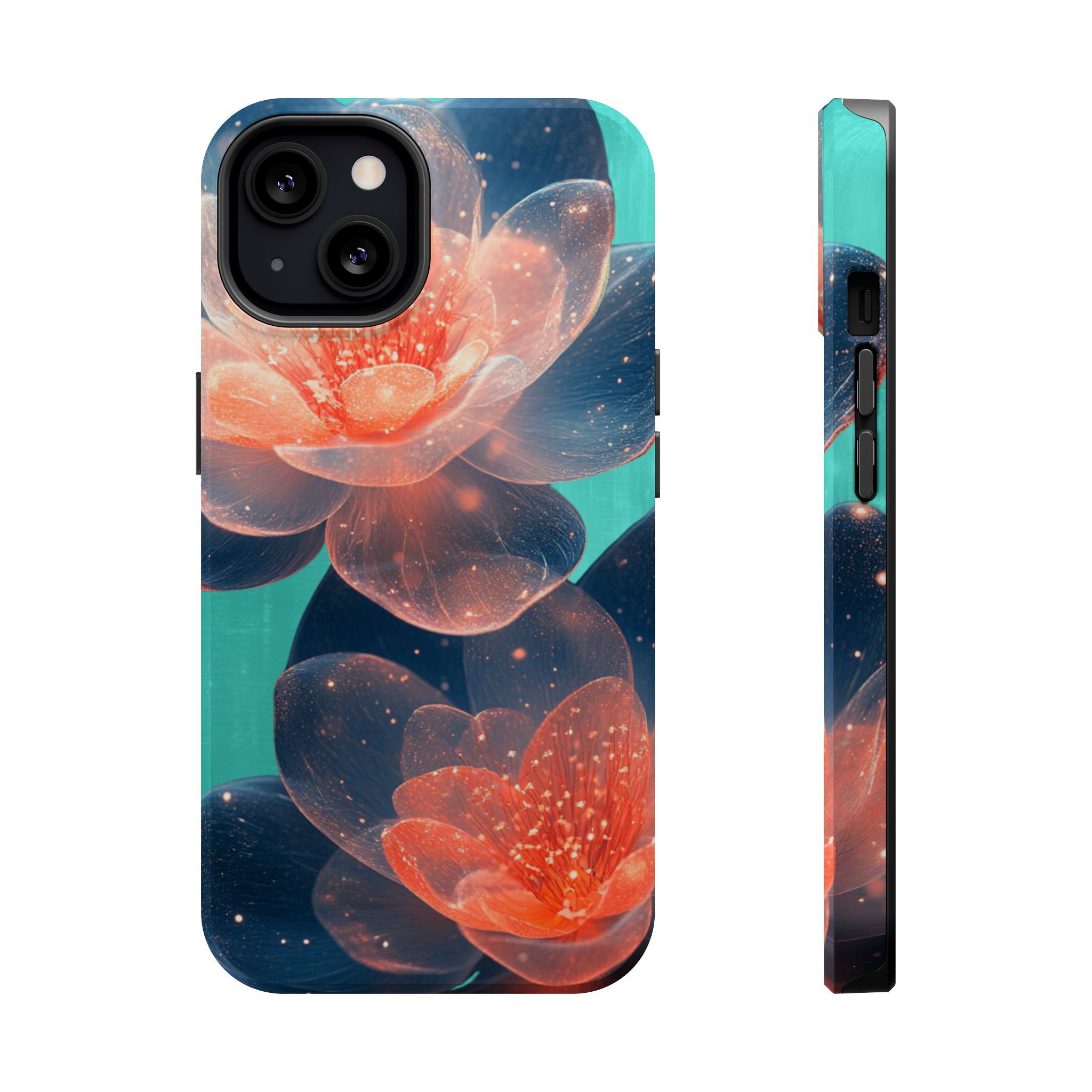 Velouris – Turquoise Glow Lotus Floral iPhone Case - Image 10