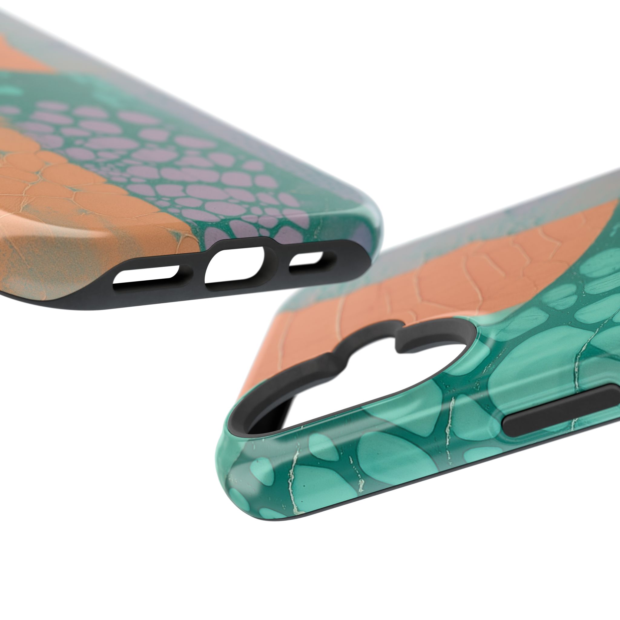 Serpentina Chic – Teal Coral Snake Skin iPhone Case - Image 101