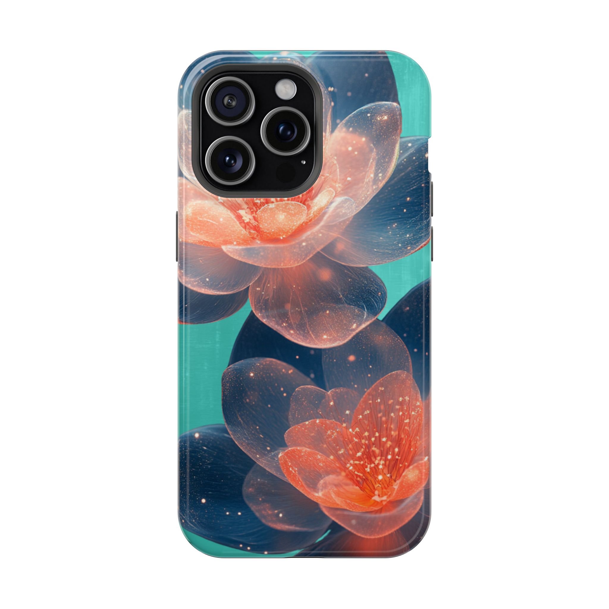 Velouris – Turquoise Glow Lotus Floral iPhone Case - Image 24