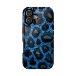 Sapphire Blue Leopard iPhone Case