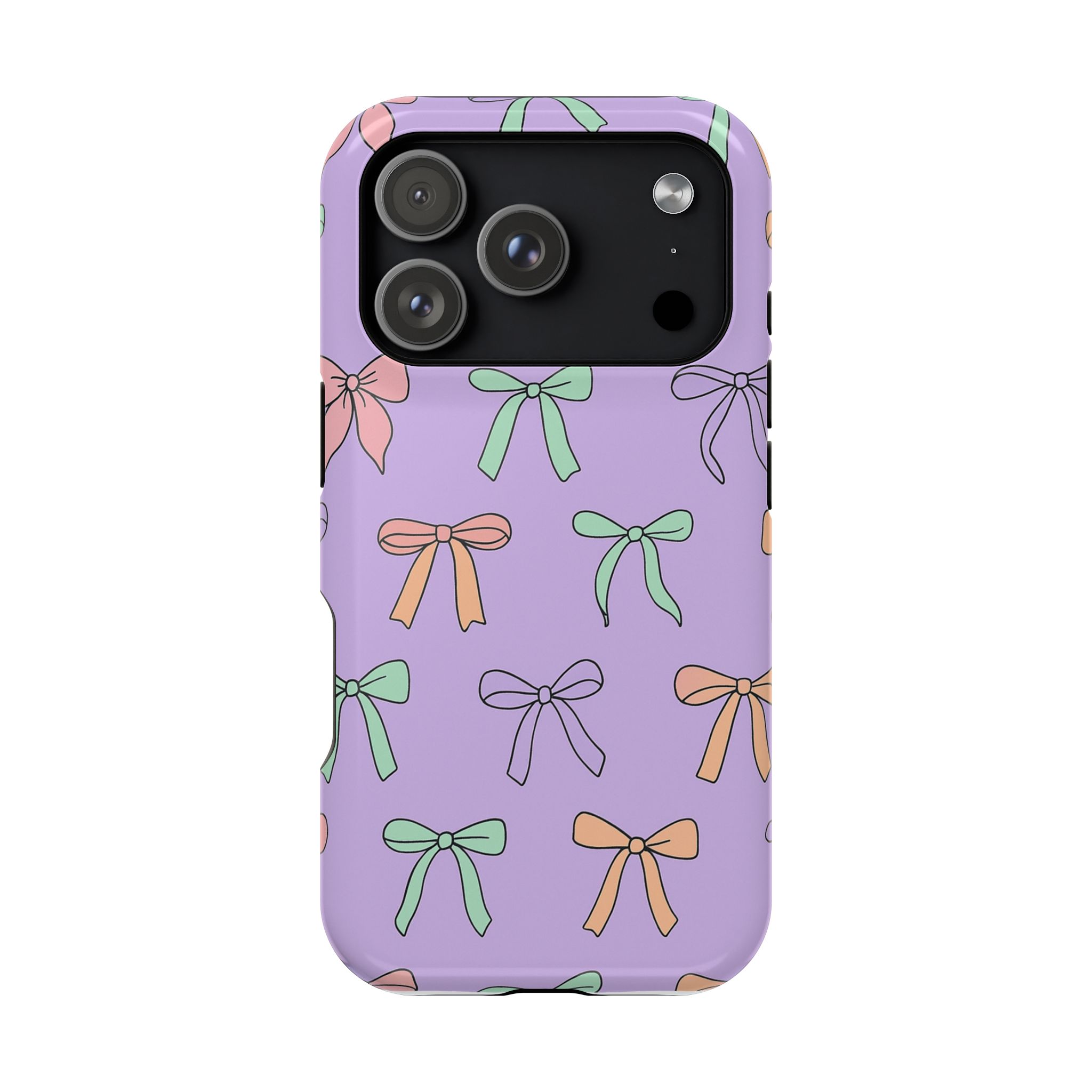 Pastel Bows – Soft Lavender Cute Ribbon Pattern iPhone Case - Image 37