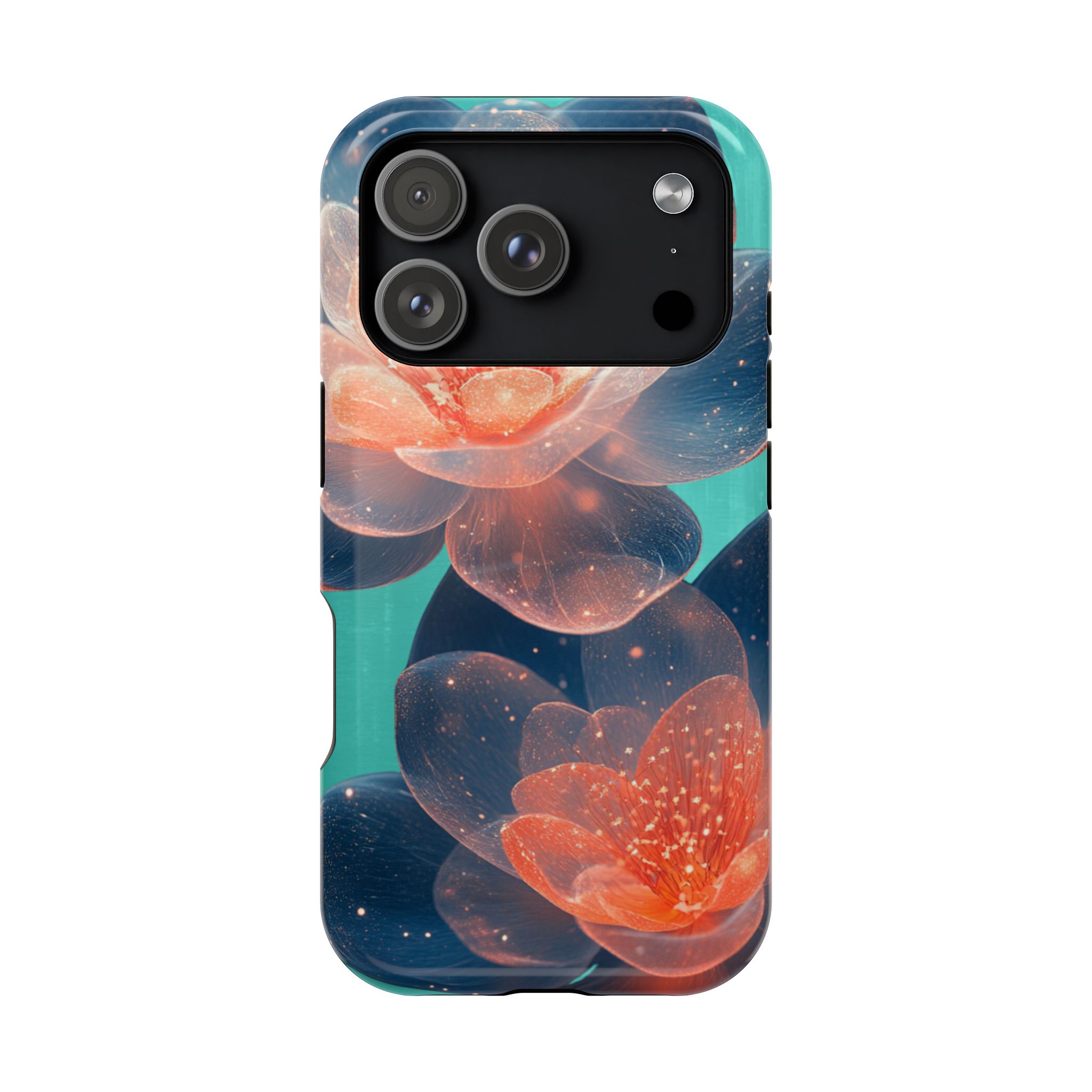 Velouris – Turquoise Glow Lotus Floral iPhone Case - Image 37