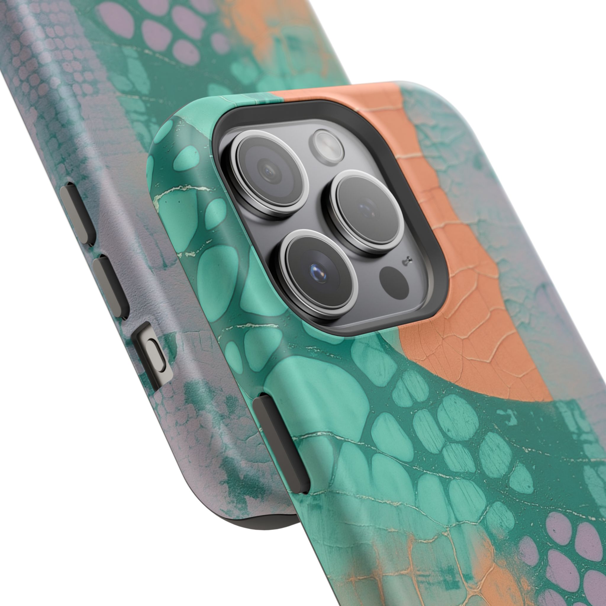 Serpentina Chic – Teal Coral Snake Skin iPhone Case - Image 79