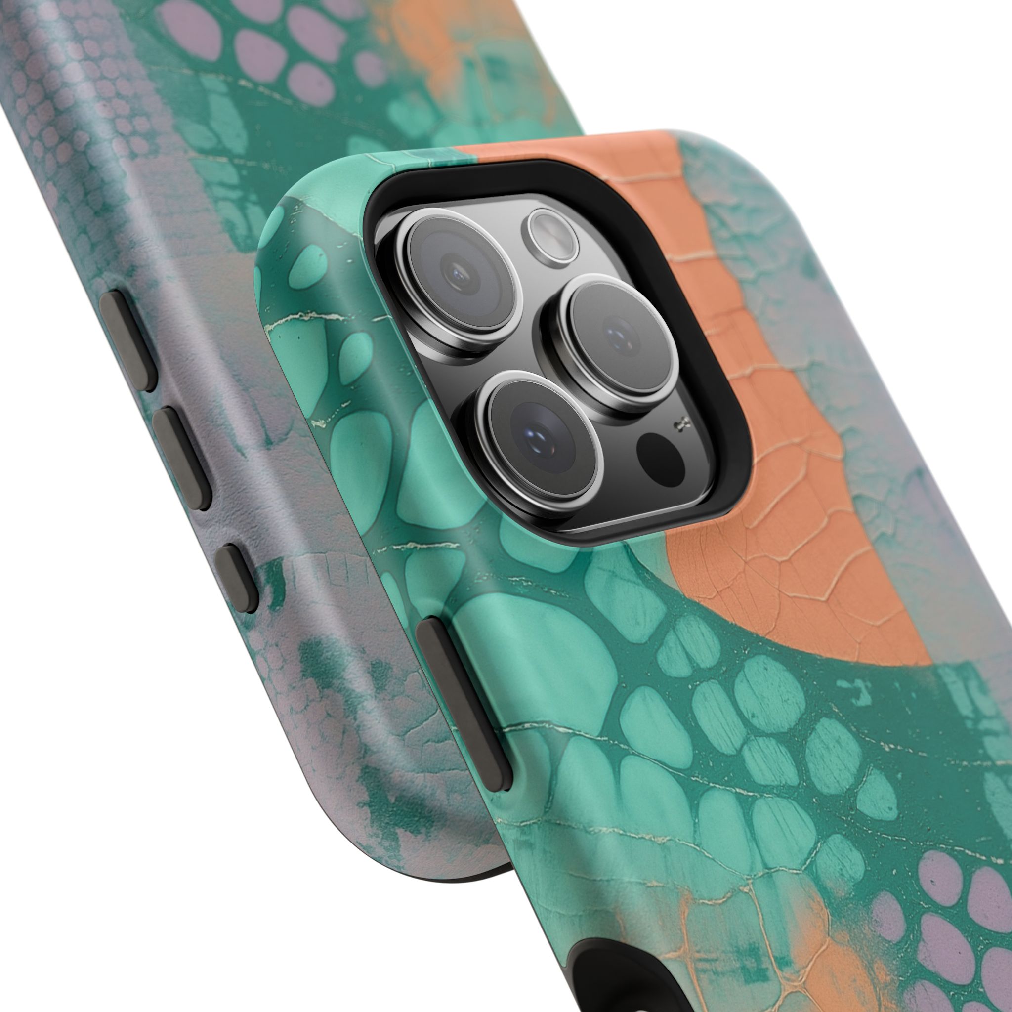 Serpentina Chic – Teal Coral Snake Skin iPhone Case - Image 120