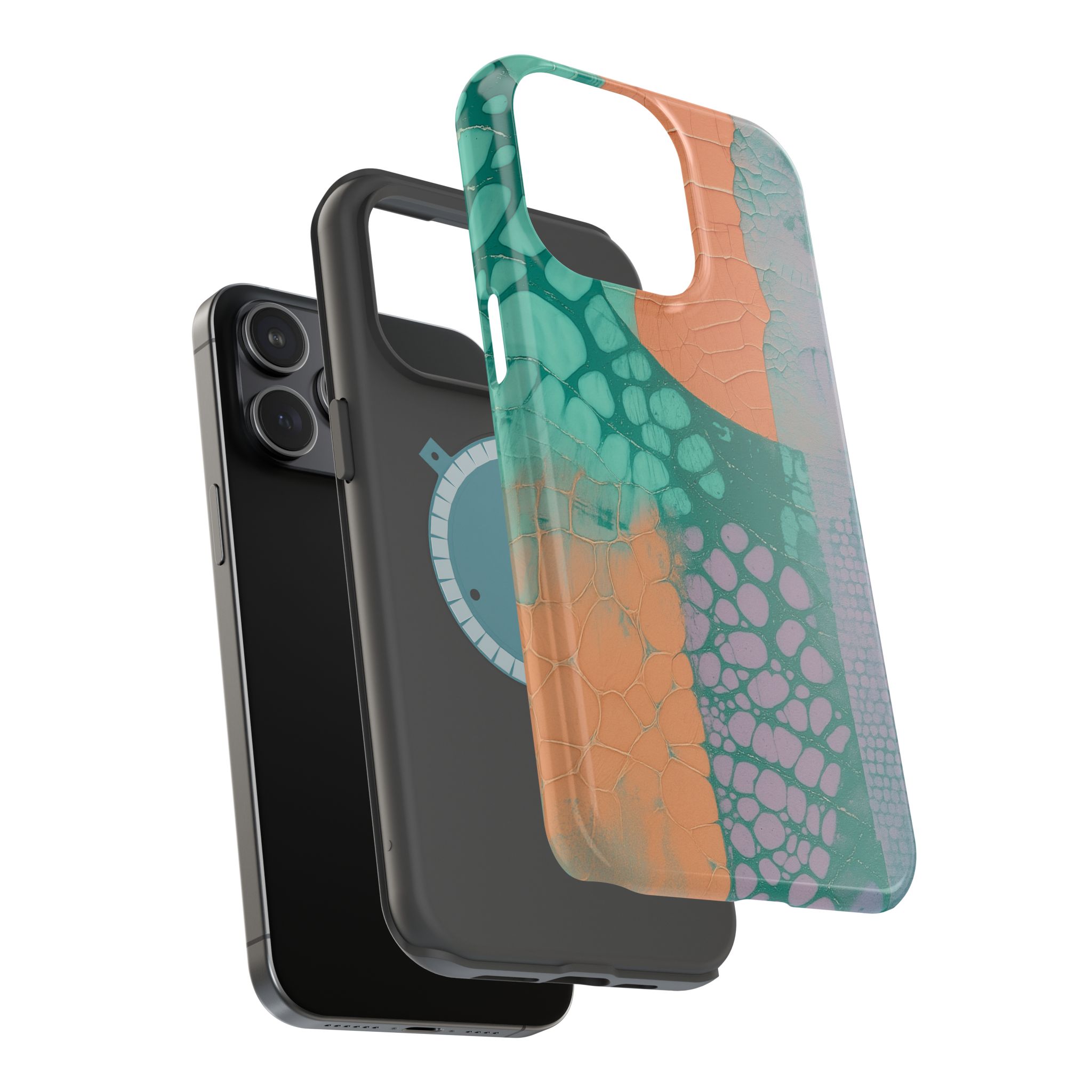 Serpentina Chic – Teal Coral Snake Skin iPhone Case - Image 93