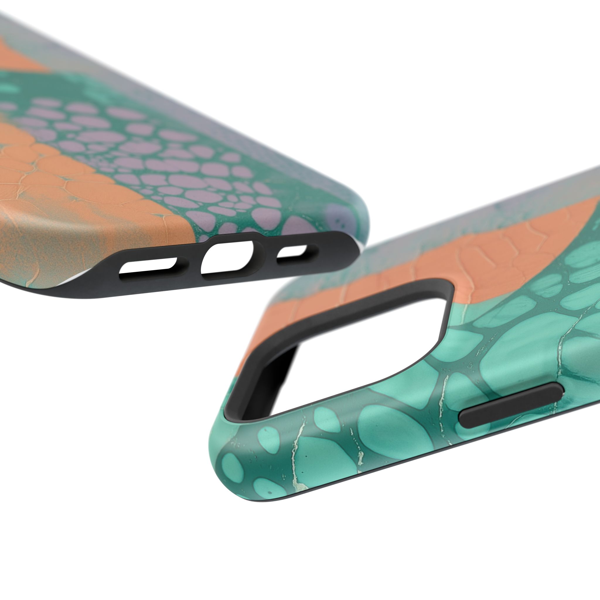 Serpentina Chic – Teal Coral Snake Skin iPhone Case - Image 129