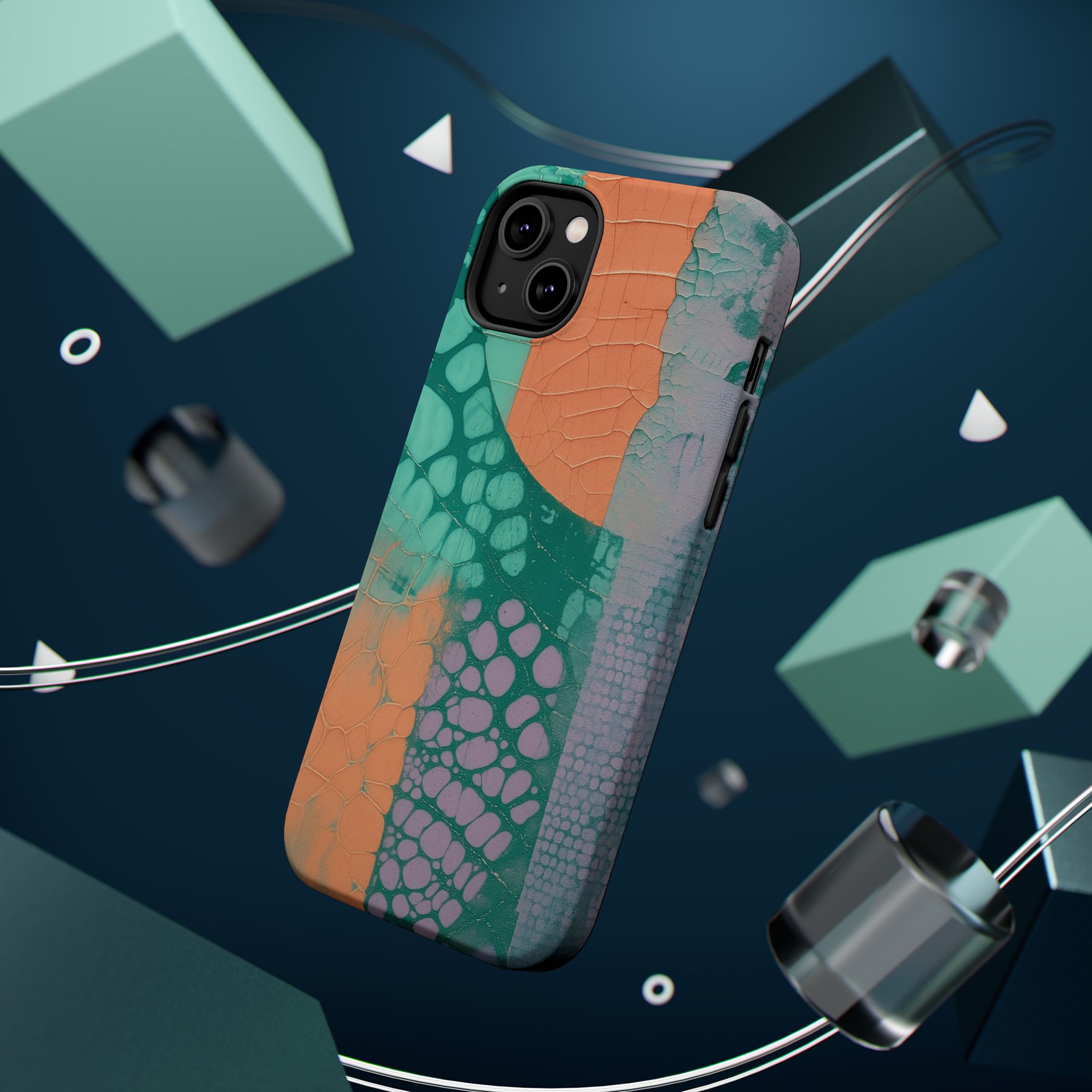 Serpentina Chic – Teal Coral Snake Skin iPhone Case - Image 24