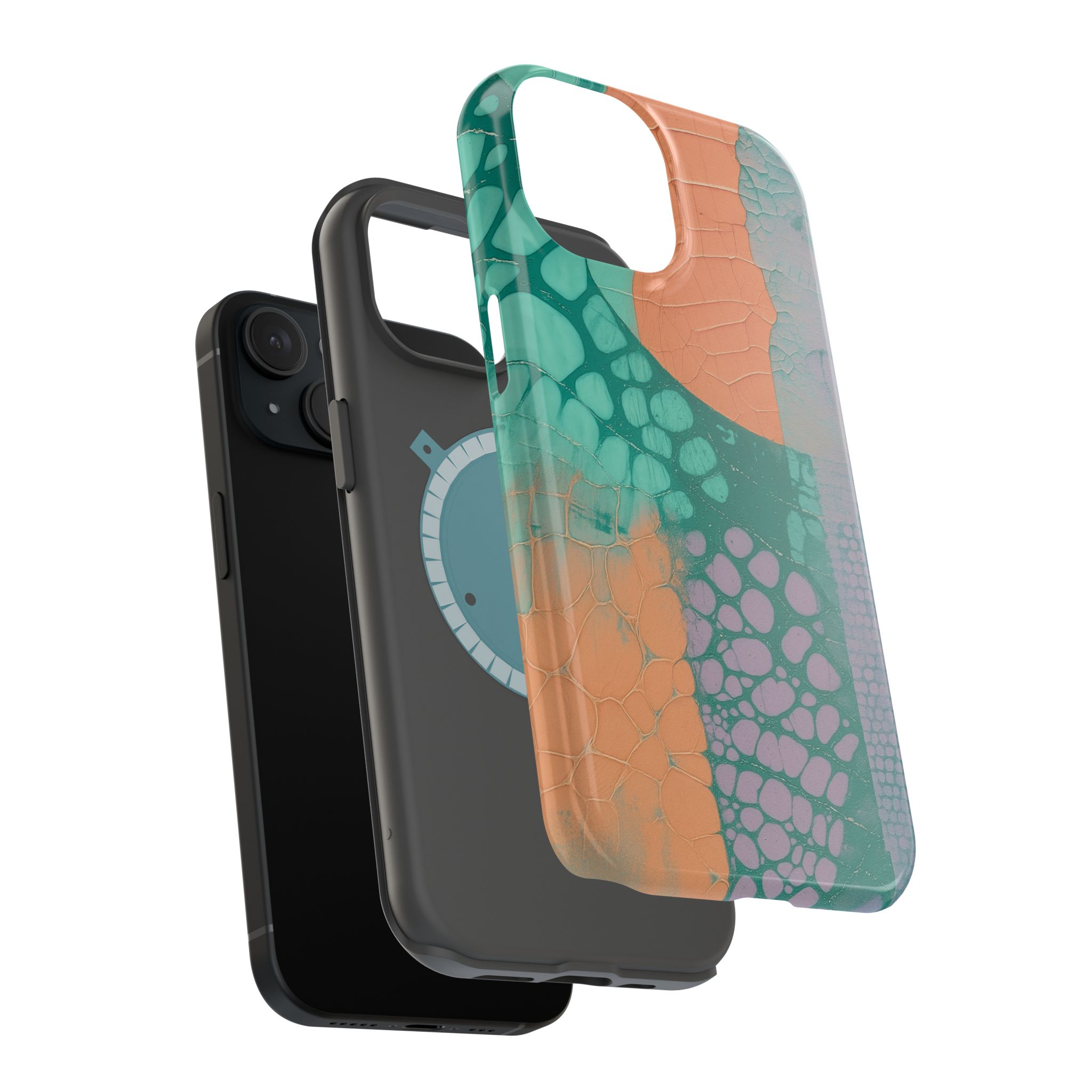 Serpentina Chic – Teal Coral Snake Skin iPhone Case - Image 69