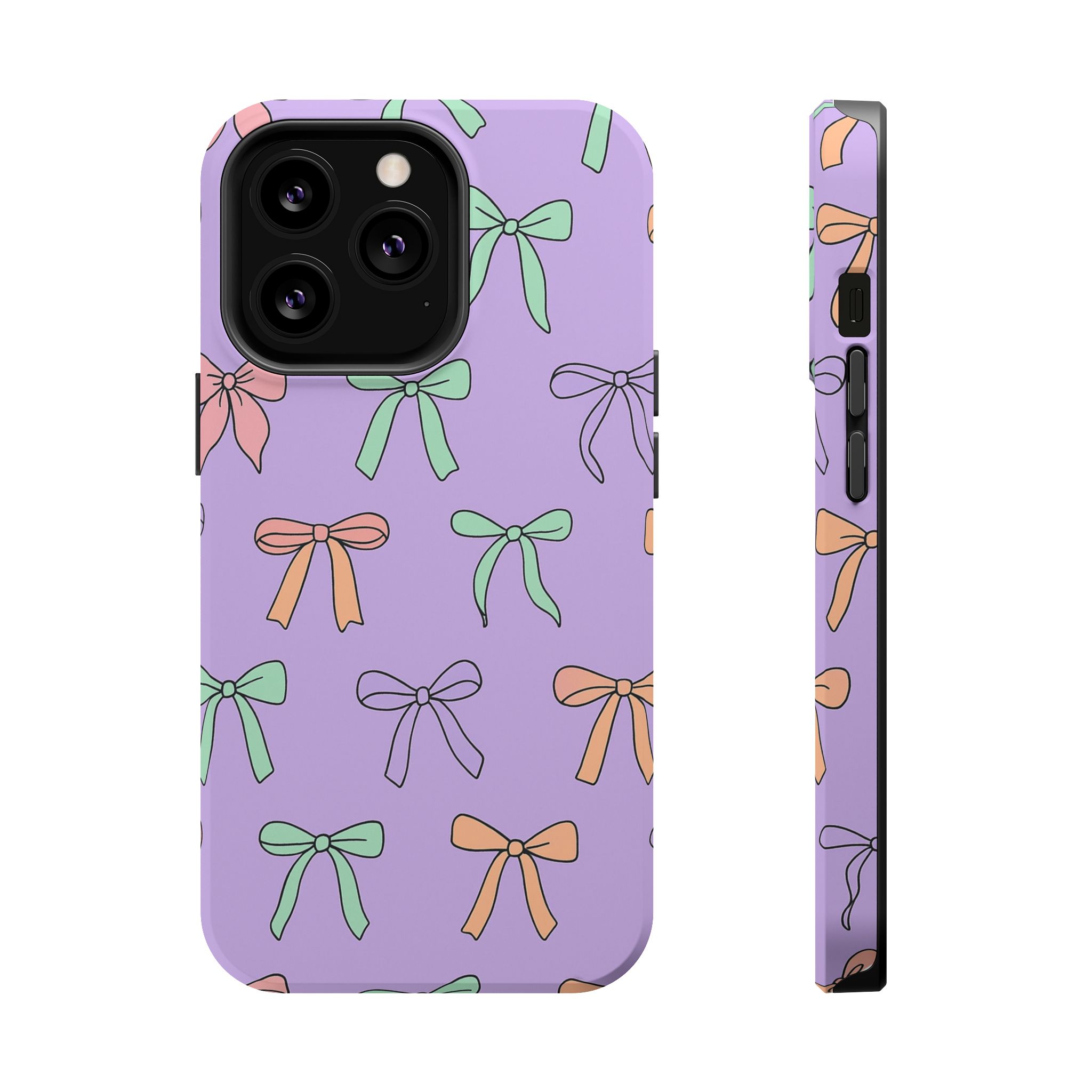 Pastel Bows – Soft Lavender Cute Ribbon Pattern iPhone Case - Image 16