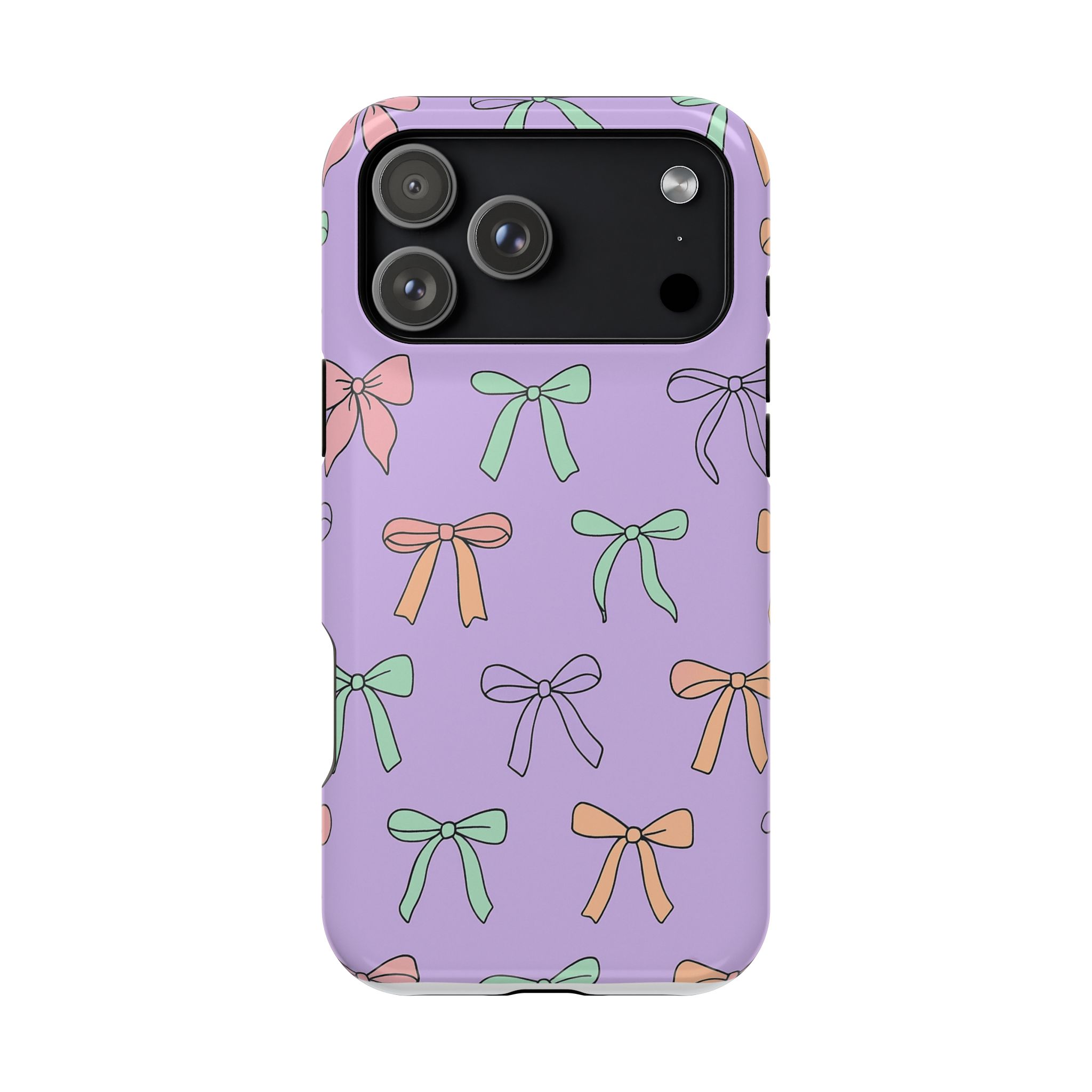 Pastel Bows – Soft Lavender Cute Ribbon Pattern iPhone Case - Image 39