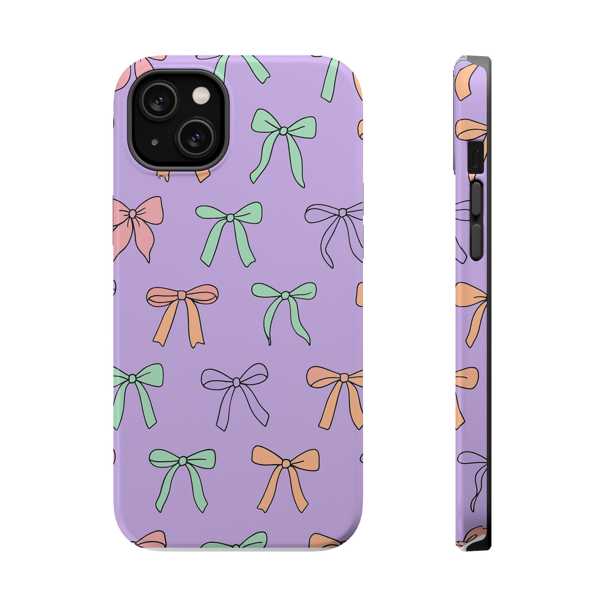 Pastel Bows – Soft Lavender Cute Ribbon Pattern iPhone Case - Image 7