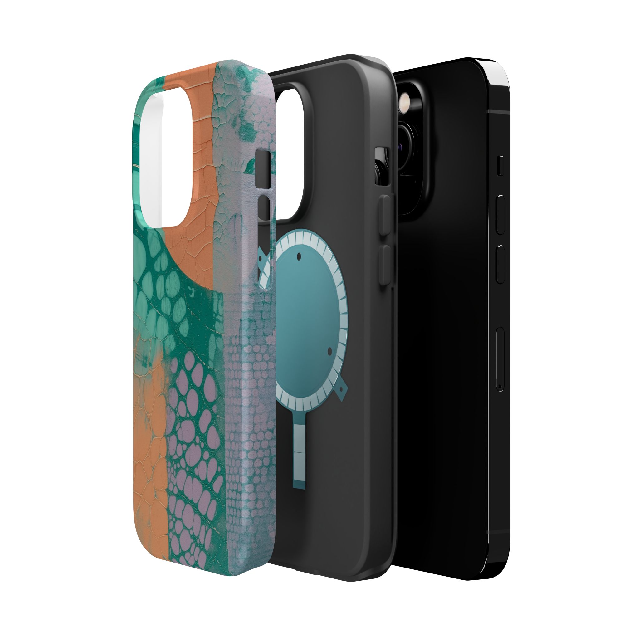 Serpentina Chic – Teal Coral Snake Skin iPhone Case - Image 11