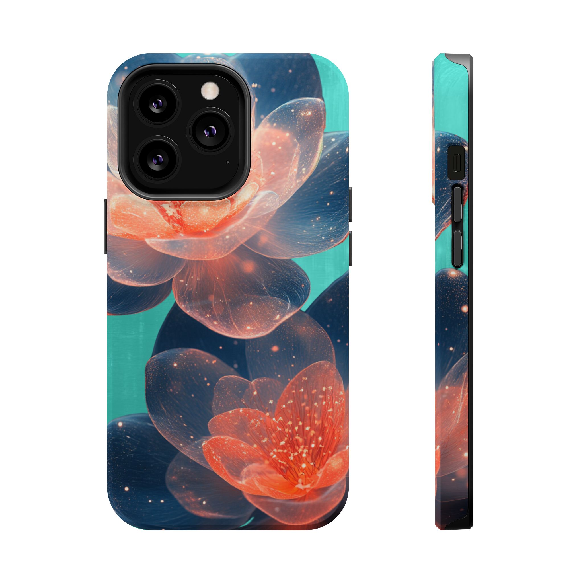 Velouris – Turquoise Glow Lotus Floral iPhone Case - Image 15