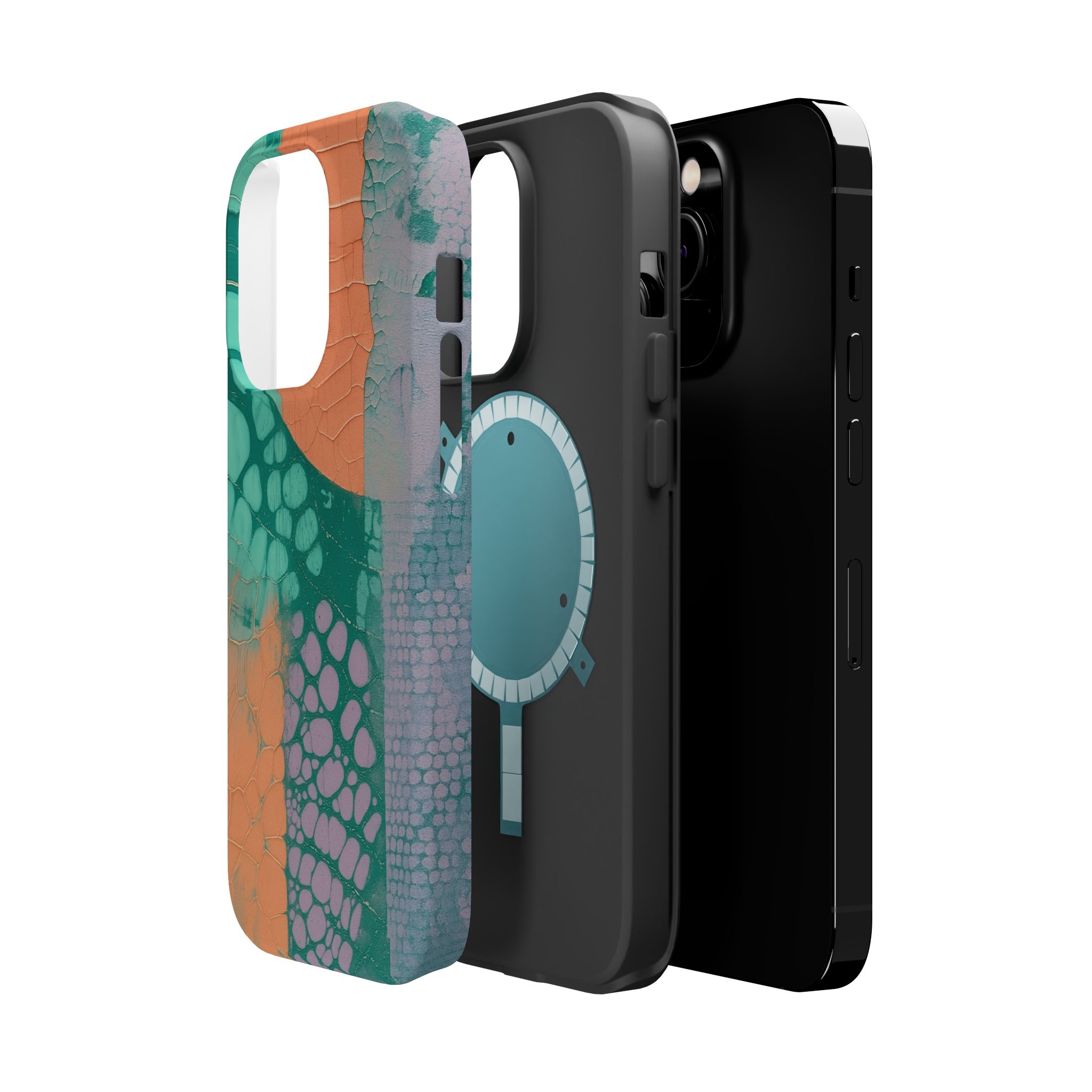 Serpentina Chic – Teal Coral Snake Skin iPhone Case - Image 15