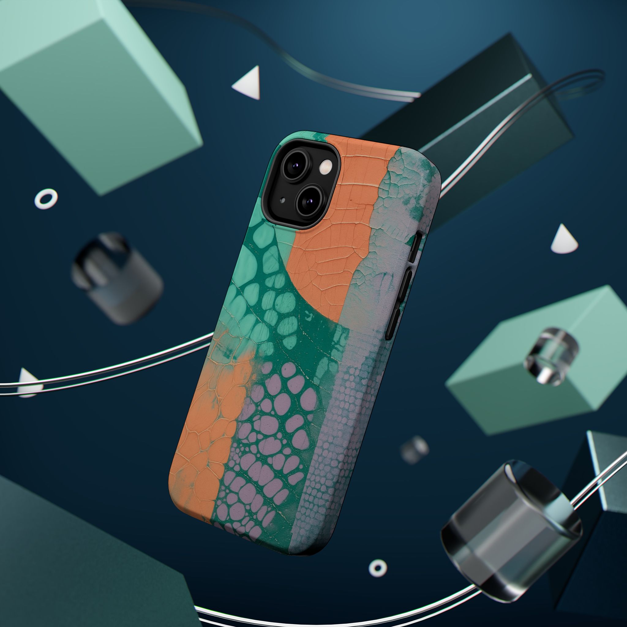 Serpentina Chic – Teal Coral Snake Skin iPhone Case - Image 4