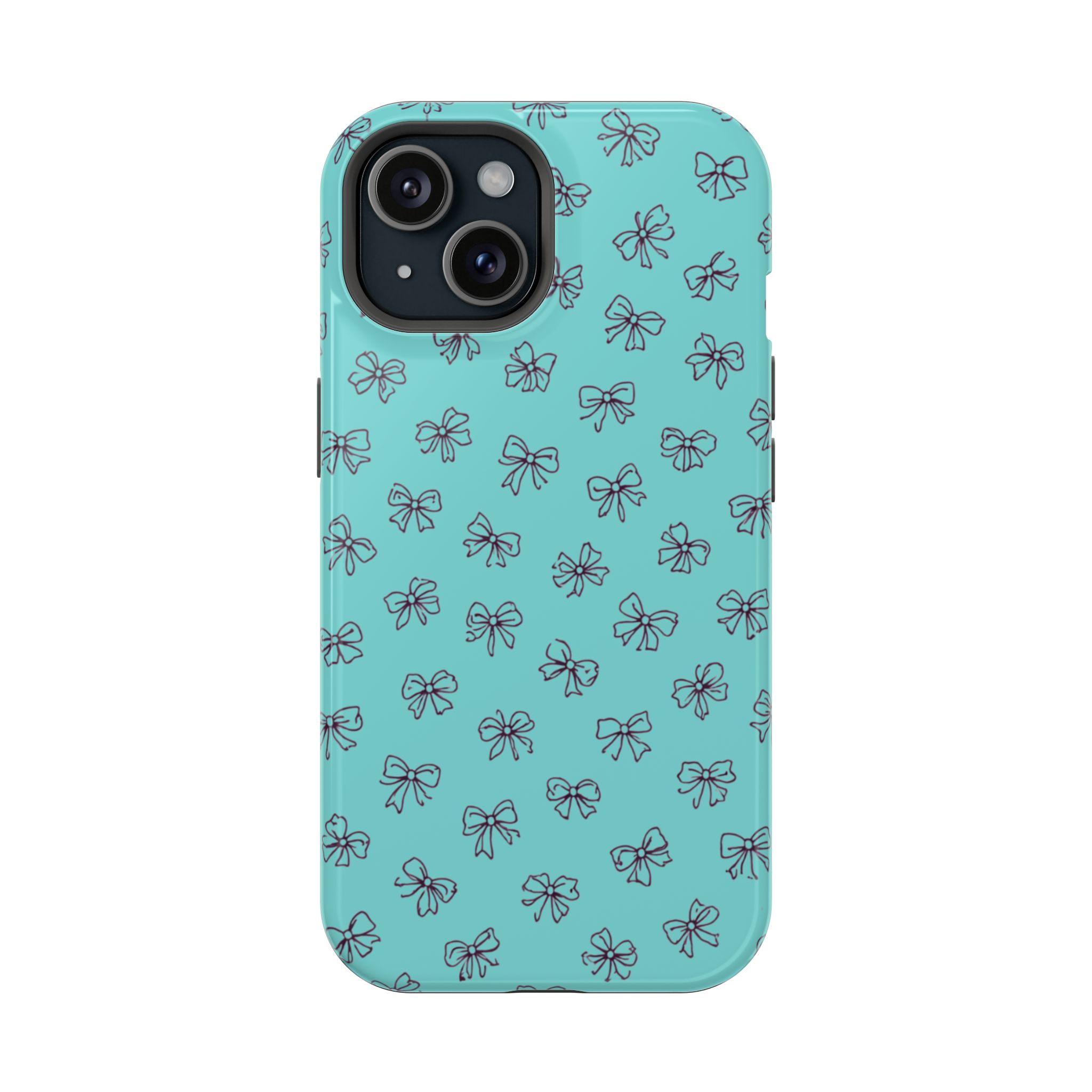 Mint Bows – Minimal Ribbon Pattern Mint iPhone Case - Image 18