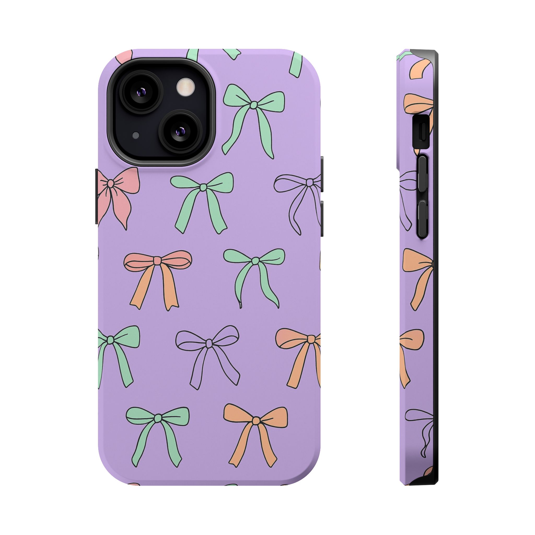 Pastel Bows – Soft Lavender Cute Ribbon Pattern iPhone Case - Image 14