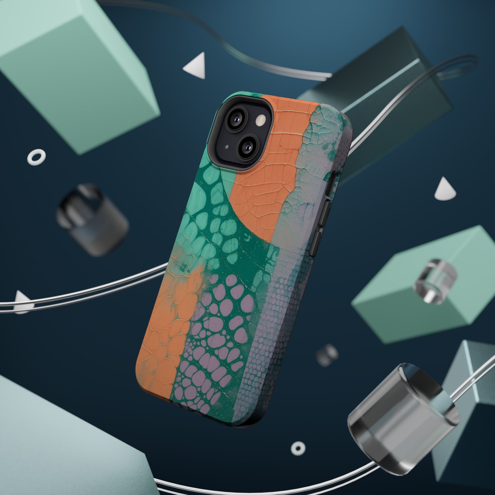 Serpentina Chic – Teal Coral Snake Skin iPhone Case - Image 36